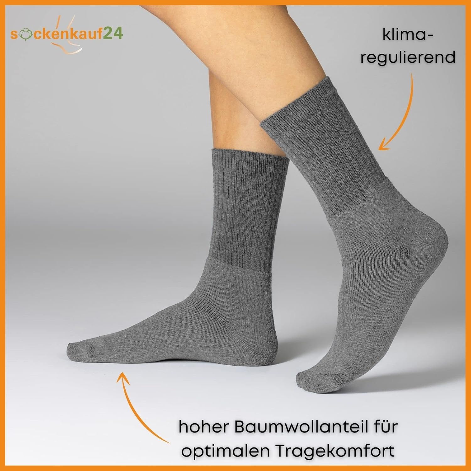 Thumbnail 2 de 10–20–30 Paar Sportsocken/Tennissocken Arbeitssocken aus Baumwolle (Herren & Damen) mit klimaregulierendem Feuchtigkeitsmanagement