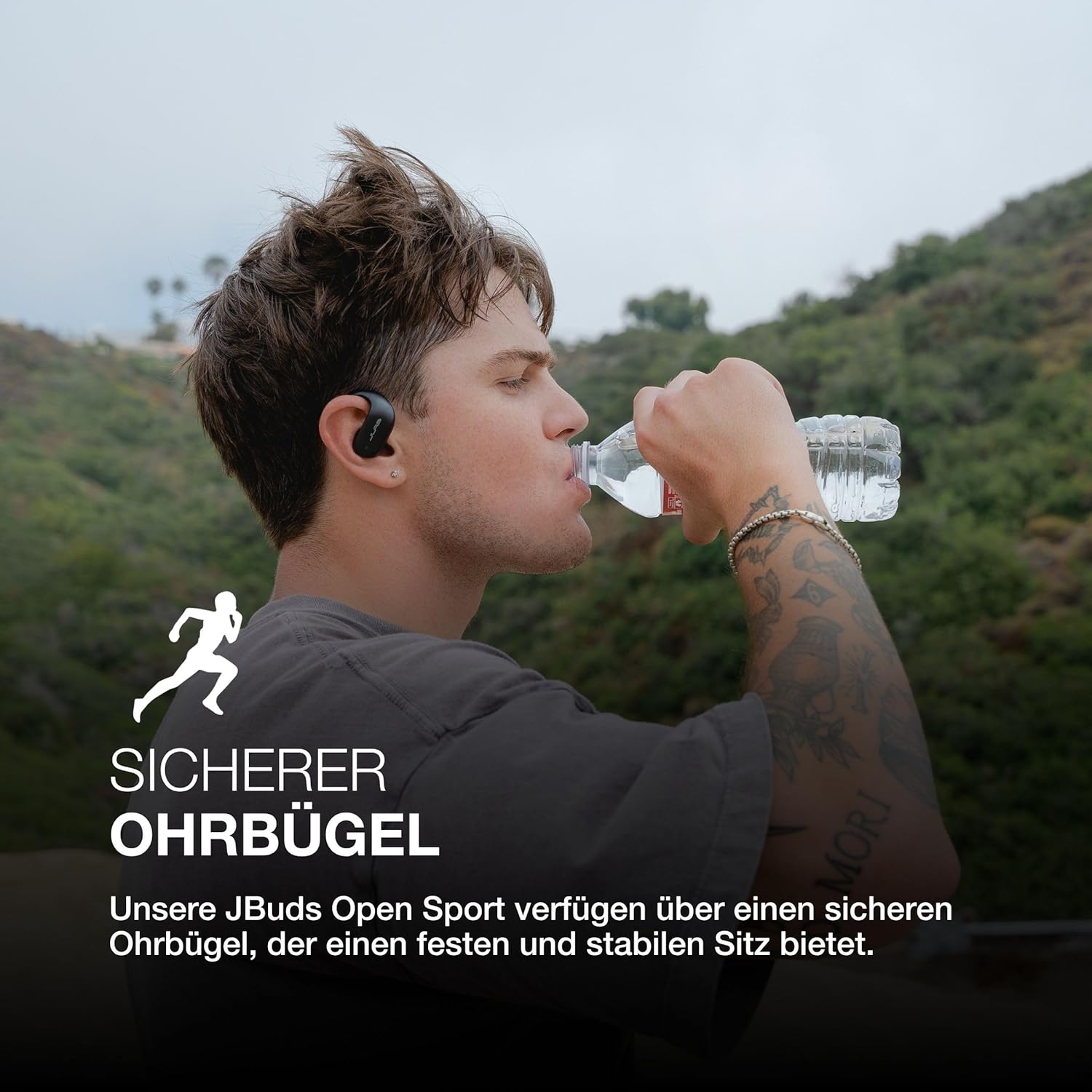 Thumbnail 4 de JLab JBuds Open Sport: kabellose Open-Ear-Sportkopfhörer mit Ohrbügeln, Bluetooth & IP55
