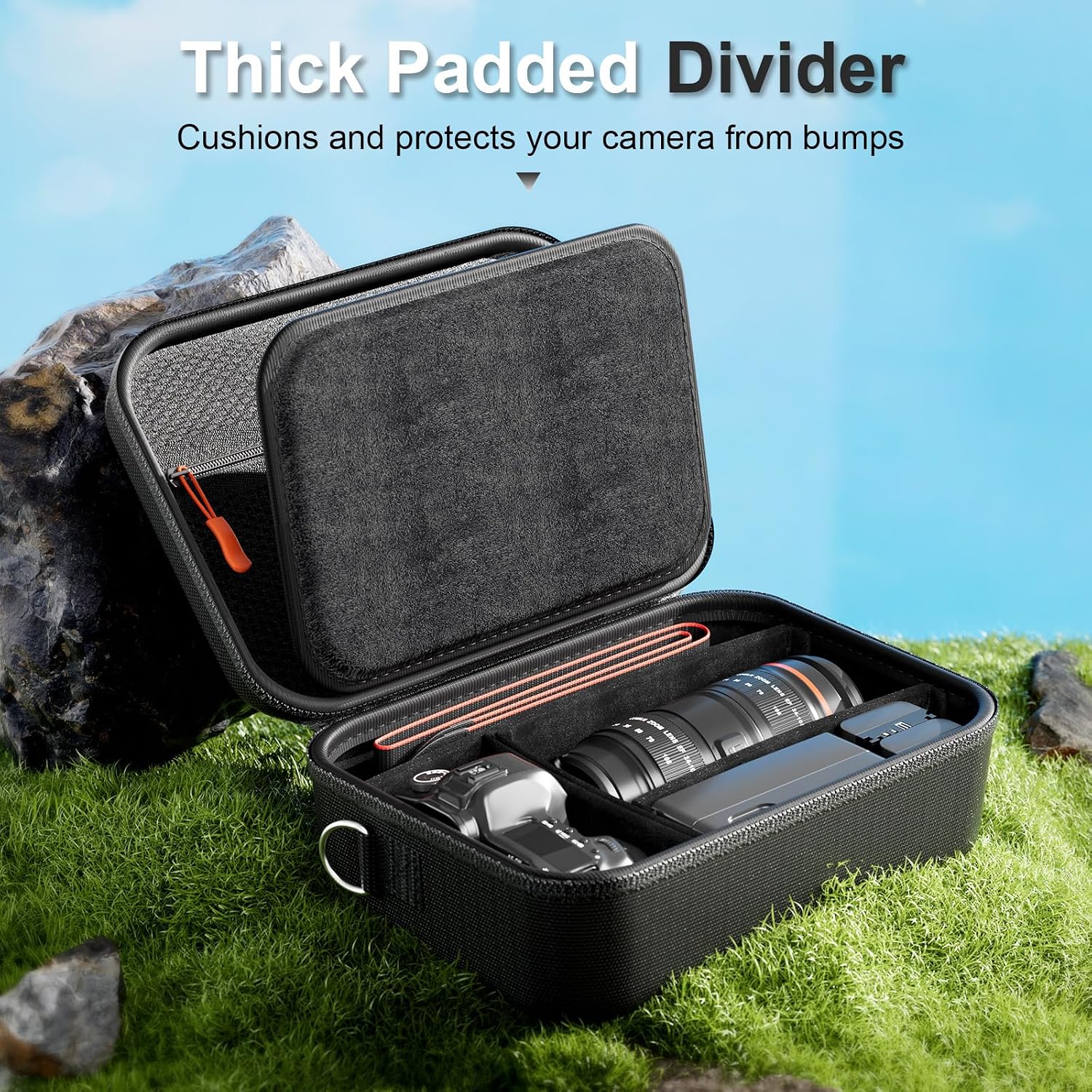 Detalle de ProCase Kameratasche für Canon EOS 2000D/250D, EOS R10/R7 & weitere DSLR/Spiegellose – Schwarz