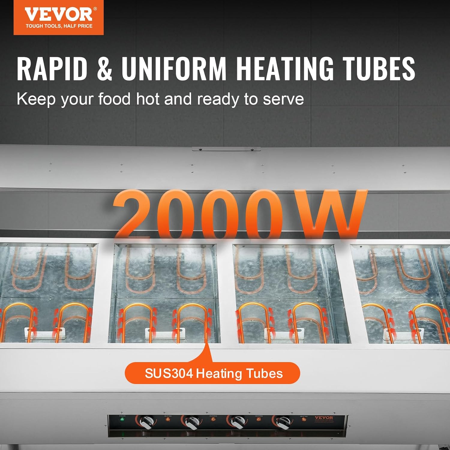 Detalle 2 de VEVOR Commercial Food Warmer 20.6QT