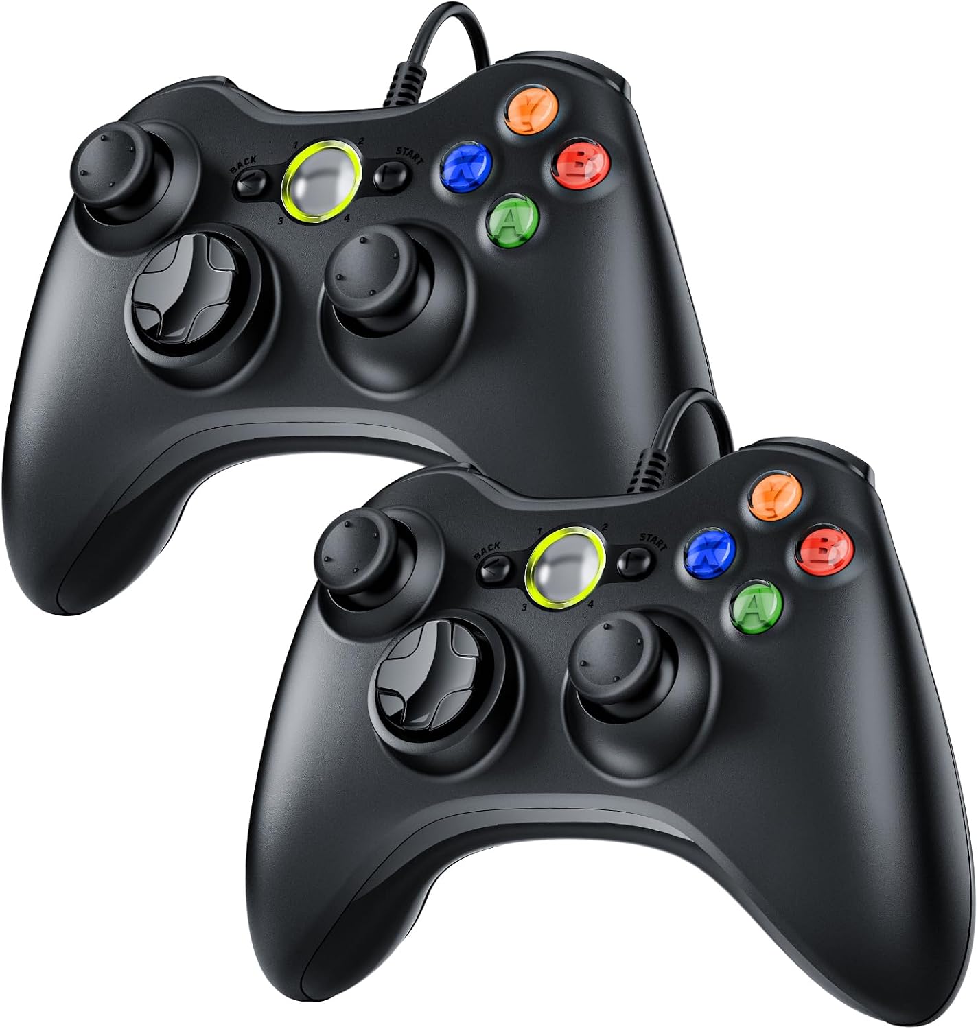 Detalle de Zexrow Xbox 360 Wired Controller 2 Pack – Dual Gamepads for Xbox 360 & Windows PC