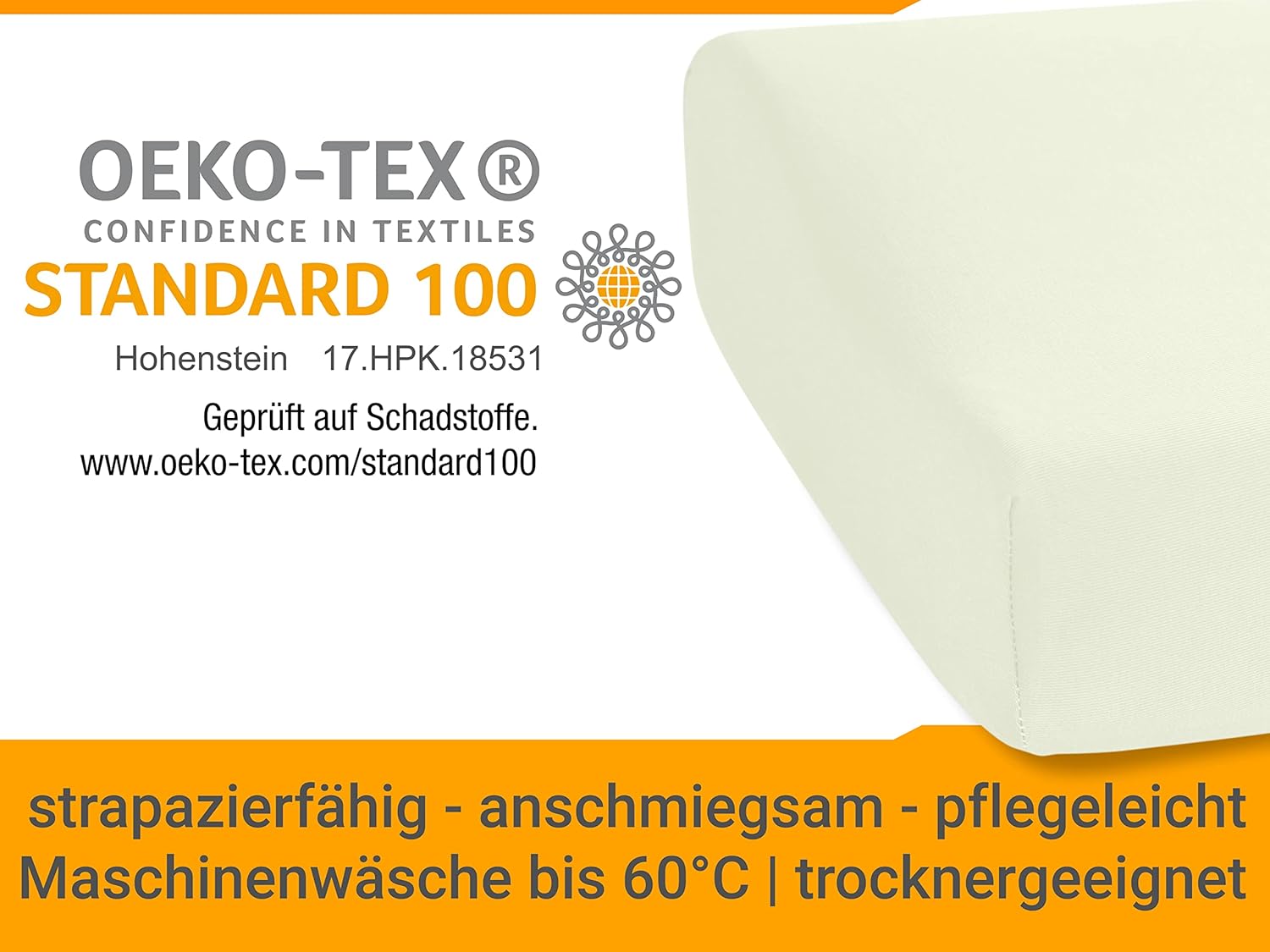 Thumbnail 5 de Lot de 2 housses extensibles pour oreillers de nuque – 55-60 x 35-40 cm, blanc naturel