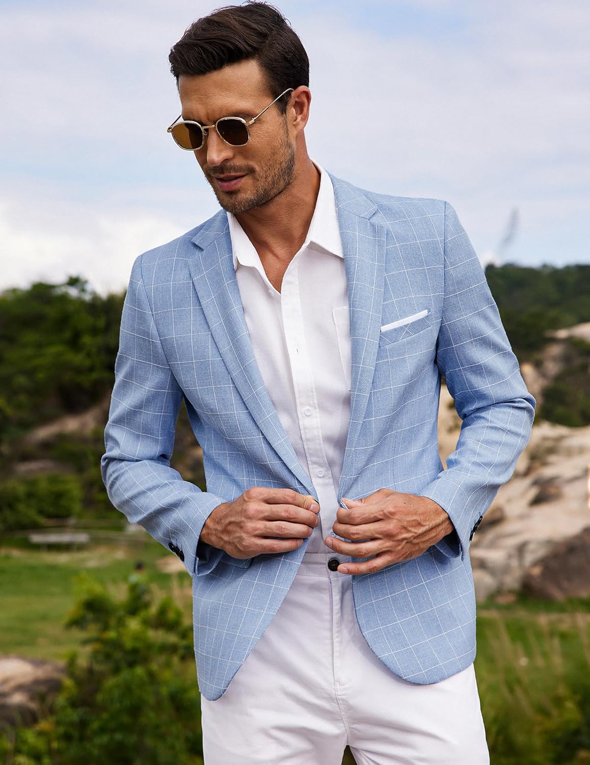 Thumbnail 1 de COOFANDY Slim Fit One-Button Blazer