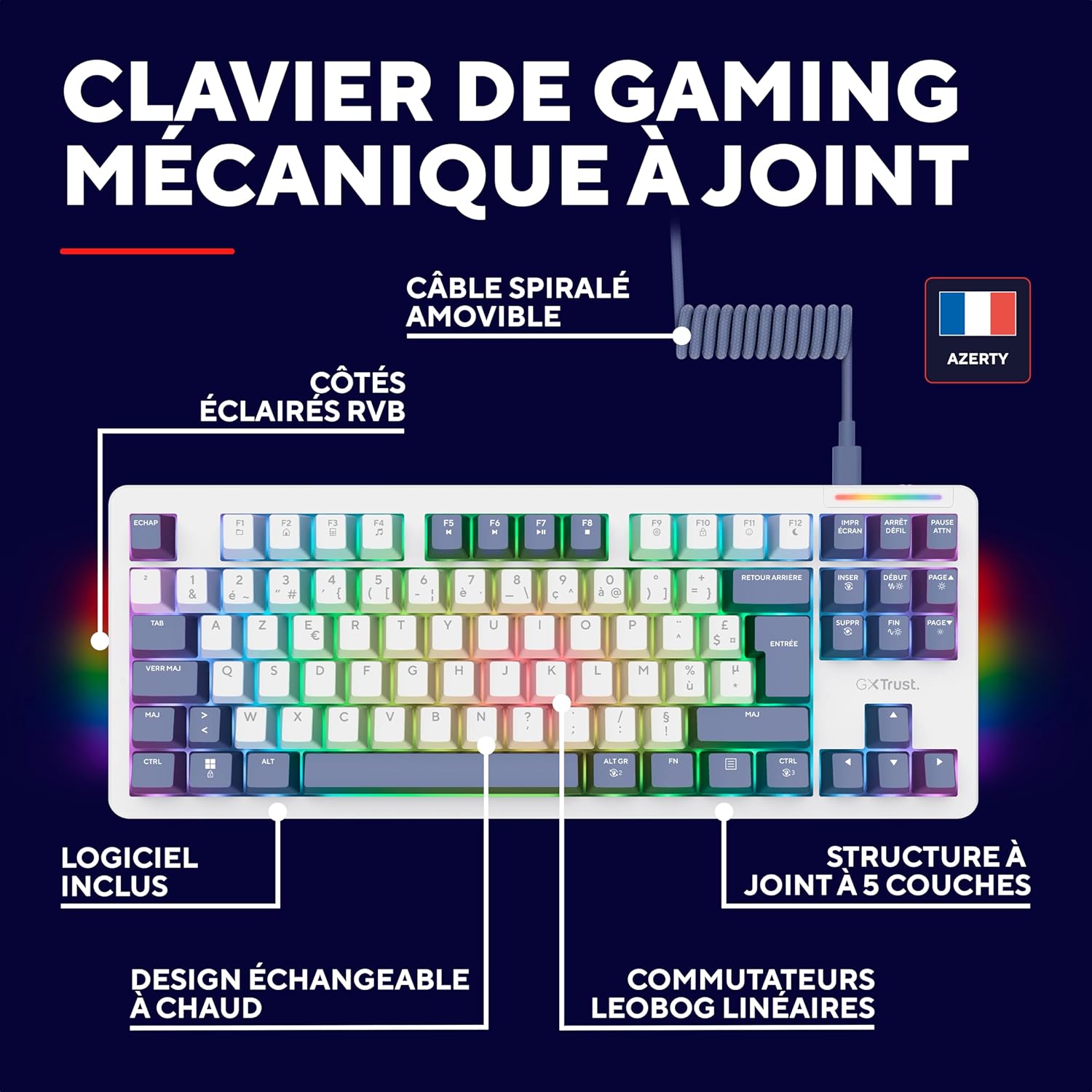 Thumbnail 1 de Trust GXTrust 872 Xyra Clavier Mécanique 80%