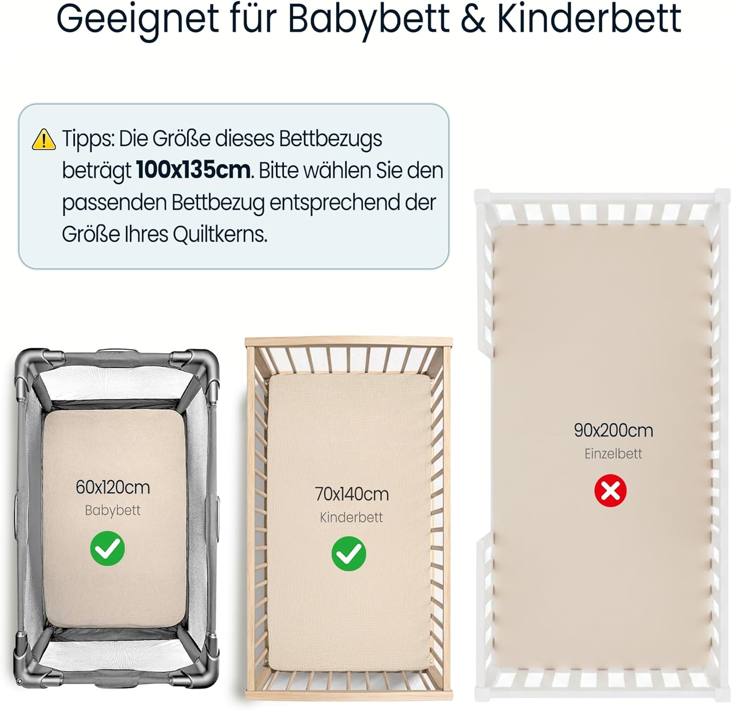 Thumbnail 2 de lulumoon Musselin Kinderbettwäsche 100x135