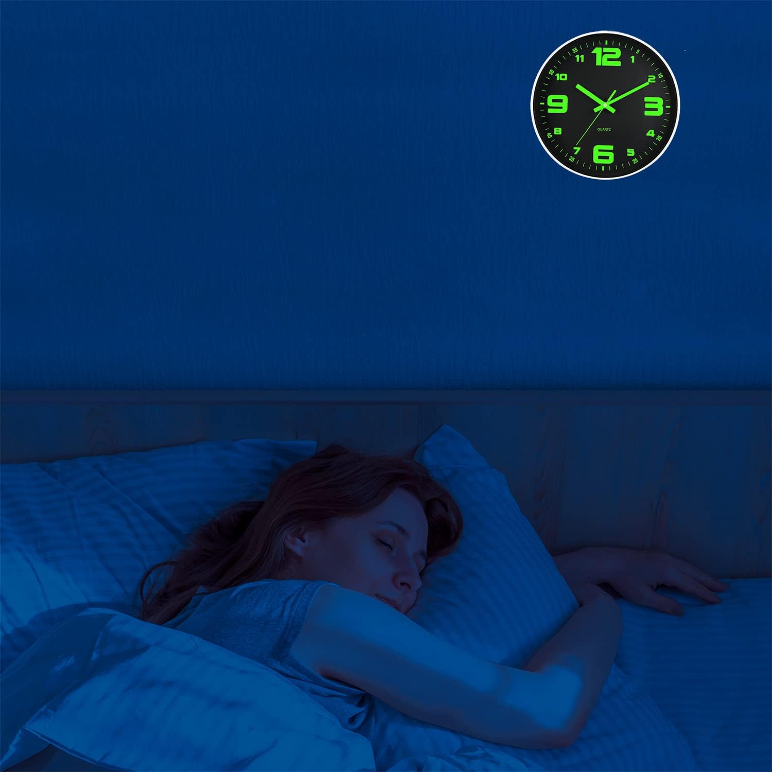 Detalle 2 de DIYZON DIY-EUGL-01 Luminous Wall Clock, 30 cm, Silent Quartz Movement