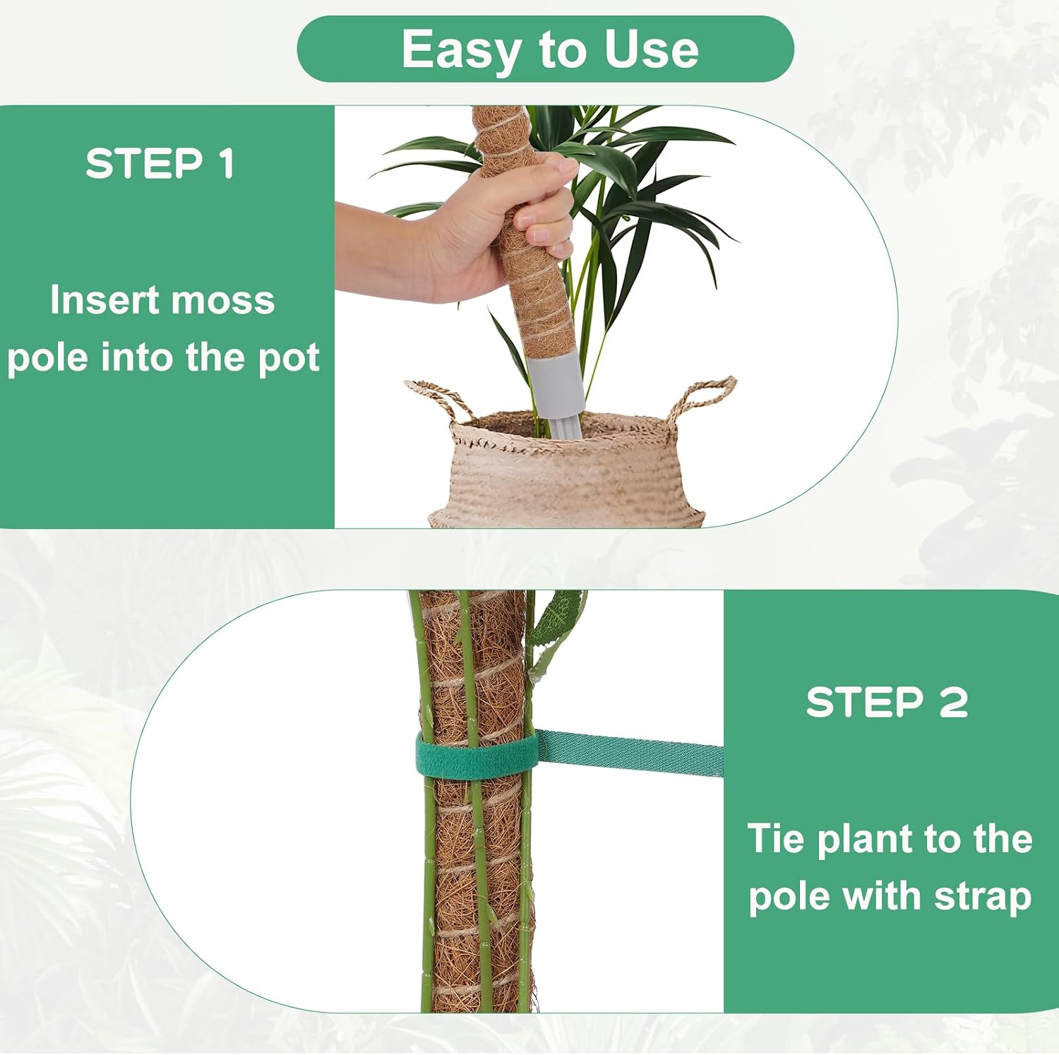 Detalle 2 de LifeNest LifeNest-01 Moss Pole Plant Supports, 50-Inch Coir, 3-Pack
