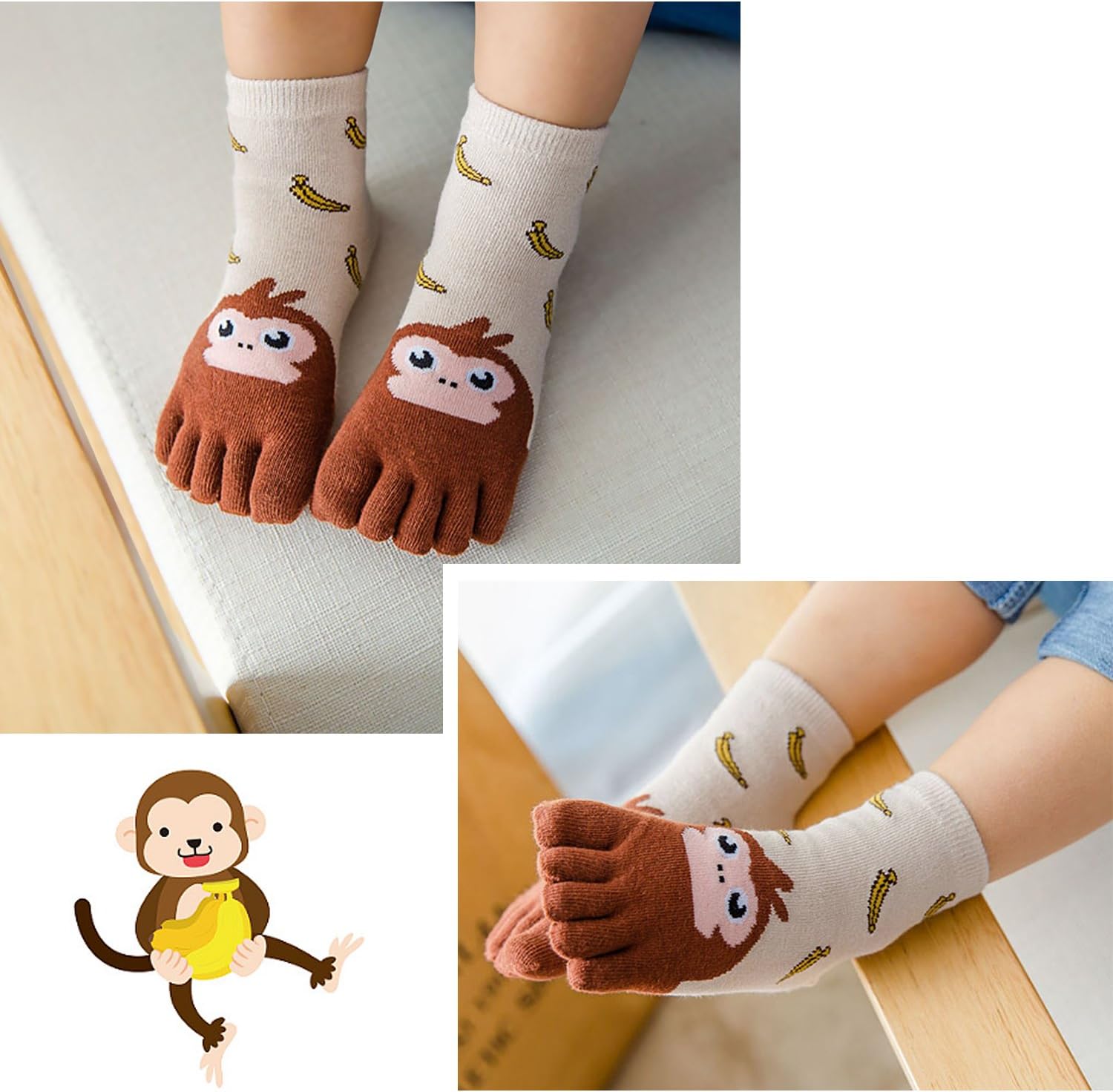 Thumbnail 2 de PUTUO Chaussettes à doigts Enfant 4 paires