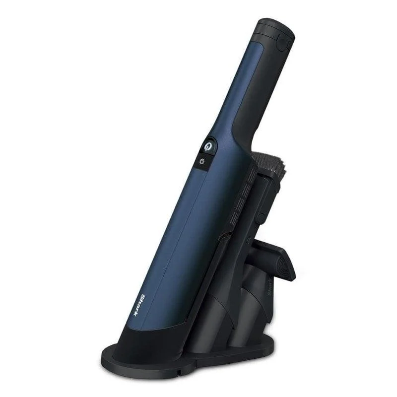 Detalle de Aspiradora de Mano Shark WV270EU 700W: sin cable, HEPA y 15 min de autonomía en azul