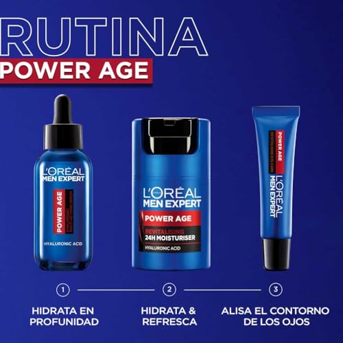 Detalle 2 de L'Oréal Paris Men Expert Power Age Crema Hidratante Anti-Edad 24H con Ácido Hialurónico (50 ml)
