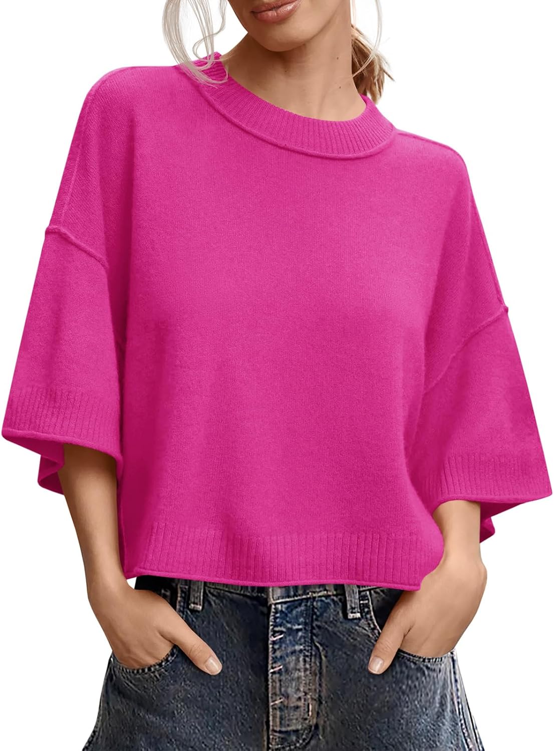Detalle de Saodimallsu Short Sleeve Cropped Sweater 🌤