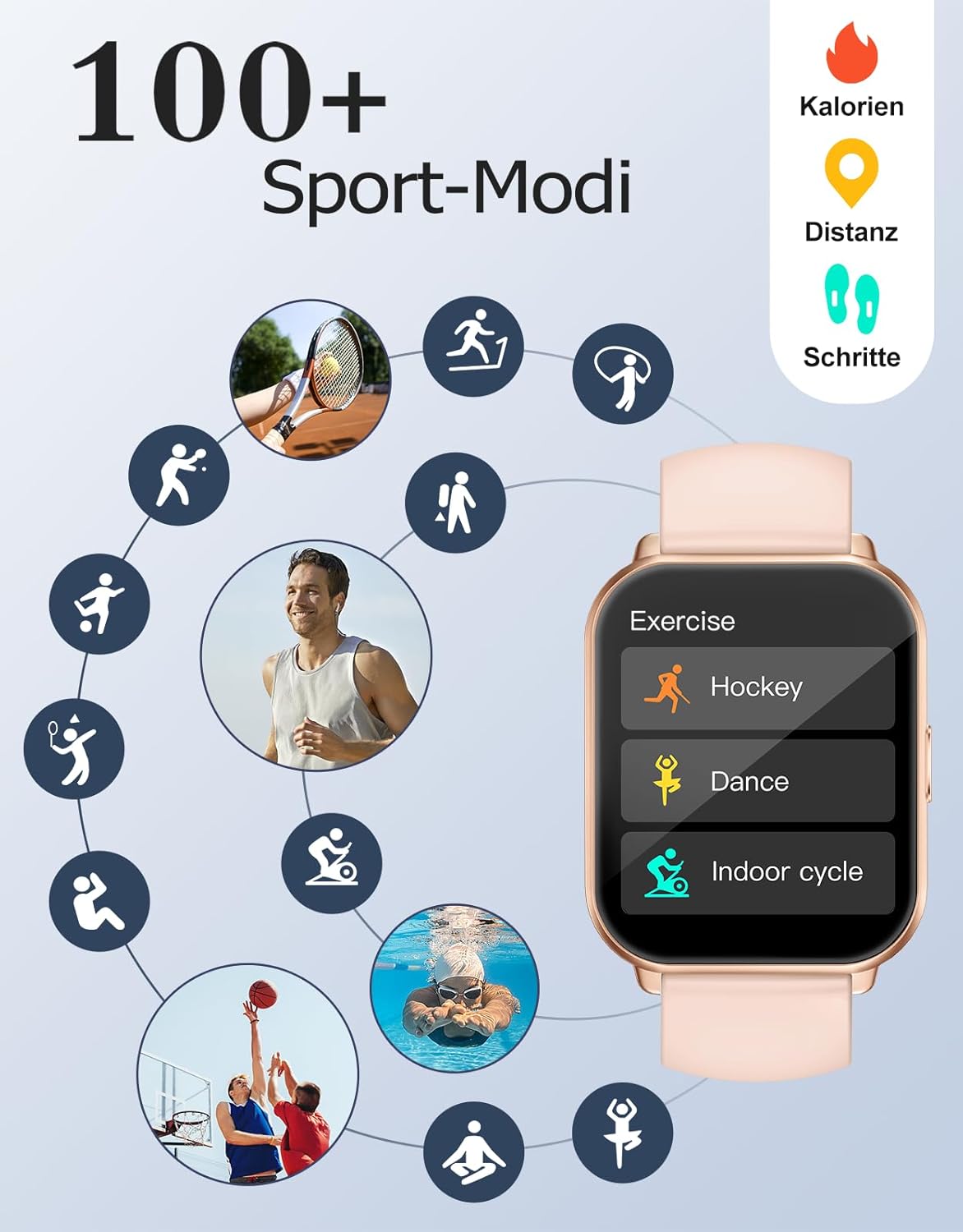 Thumbnail 2 de RUIMEN Smartwatch Telefonfunktion Pulsuhr SpO2