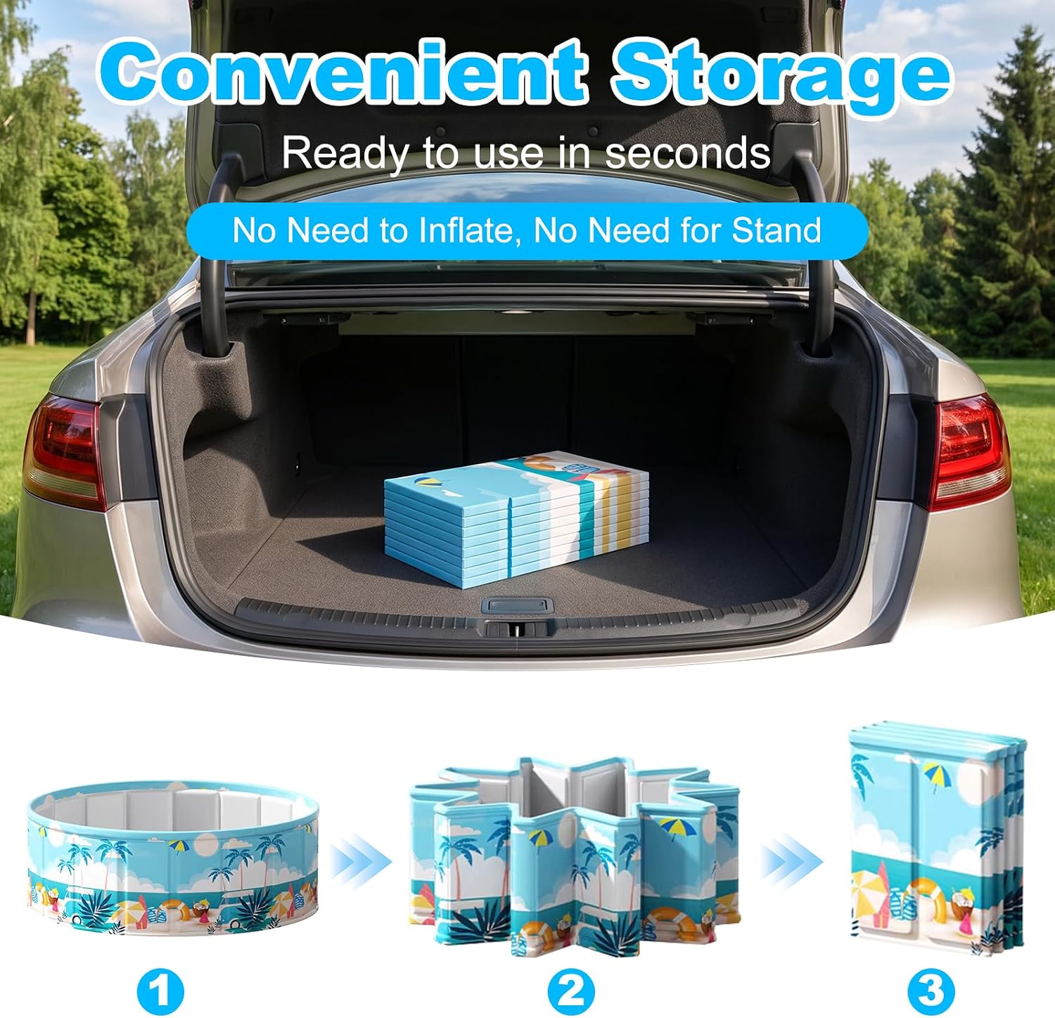 Thumbnail 5 de Foldable Swimming Pool for Kids 62.9" x 17.7" — Large, Portable, and Multi-Purpose