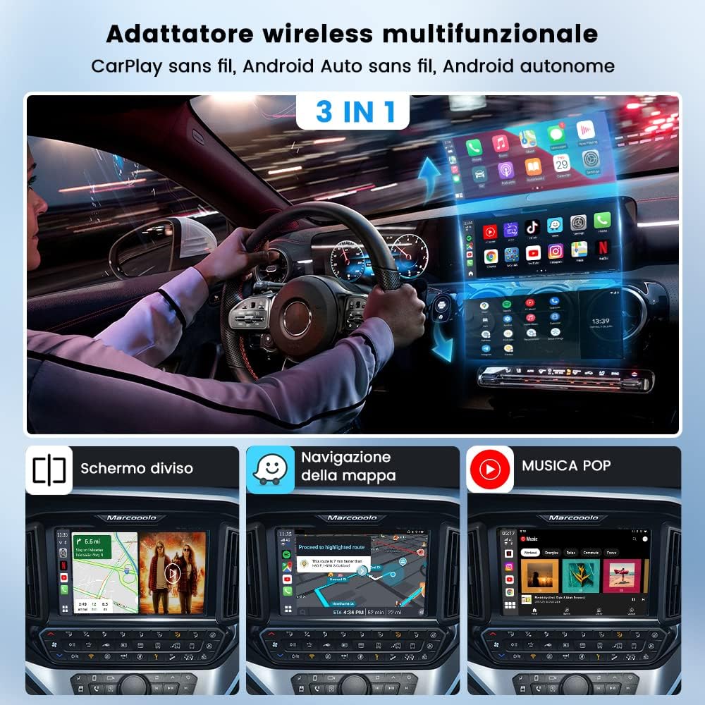 Thumbnail 5 de Carlinkit CarlinKit 2026 AIBOX Plus: adattatore Wireless CarPlay/Android Auto con Android integrato (8 GB + 128 GB)