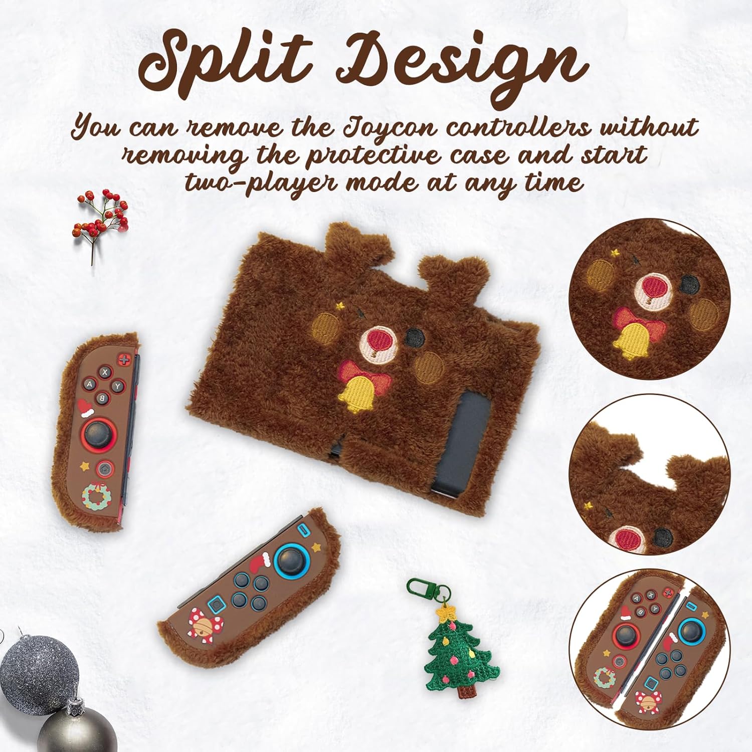 Thumbnail 2 de Cute Reindeer Plush Protective Case Cover for Nintendo Switch (2017)