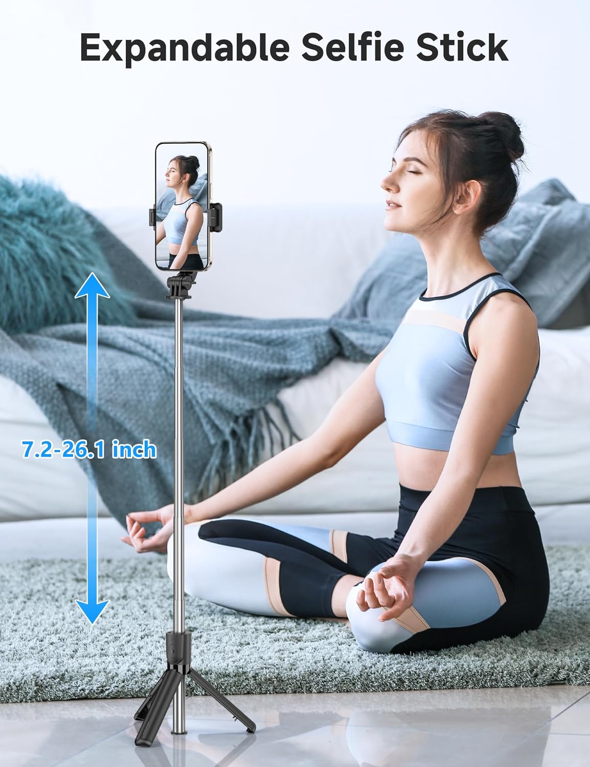 Detalle 2 de Portable Selfie Stick 67.2 cm Extendable Tripod