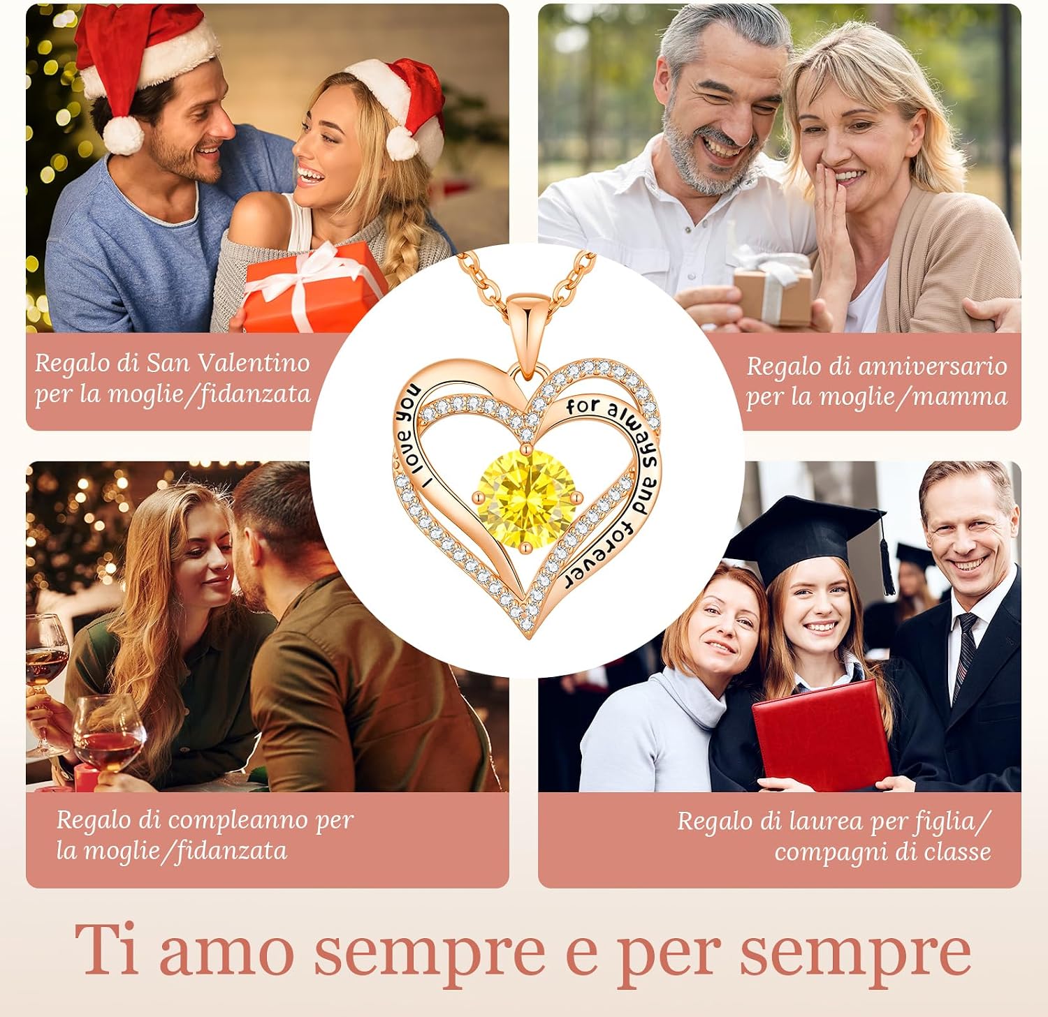 Detalle de CDE Collana Cuore con zirconi 5A