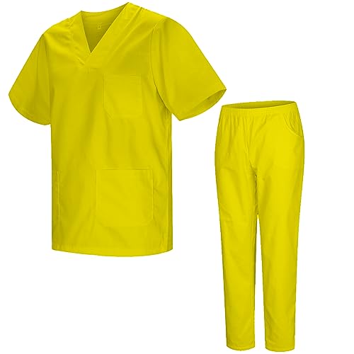 MISEMIYA uniforme sanitario unisex BZ-817-8312 en amarillo (talla XL)