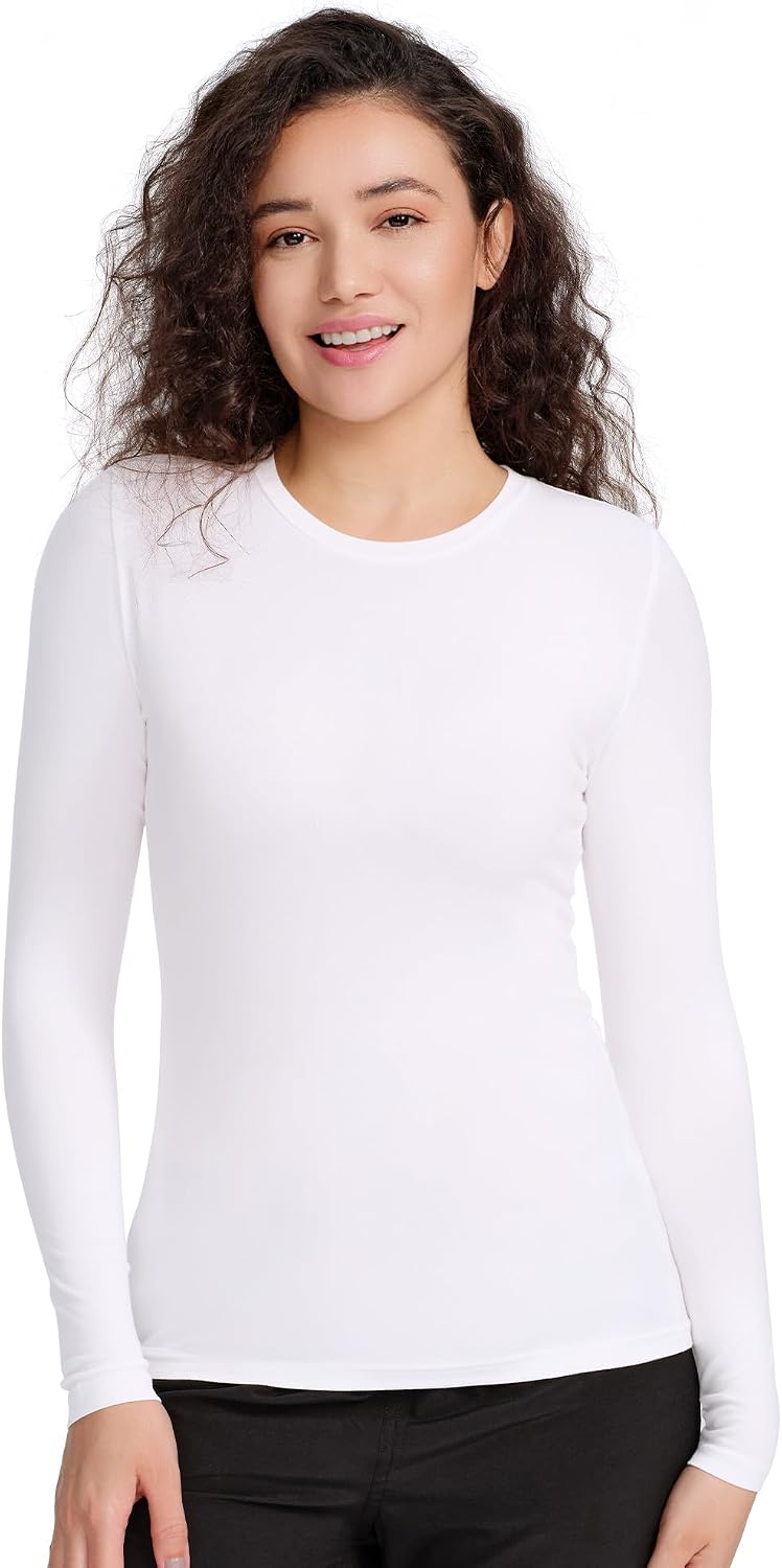 Detalle de COZYFIT Women's Long-Sleeve Underscrub Shirt, Stretch Fabric and Crew Neck