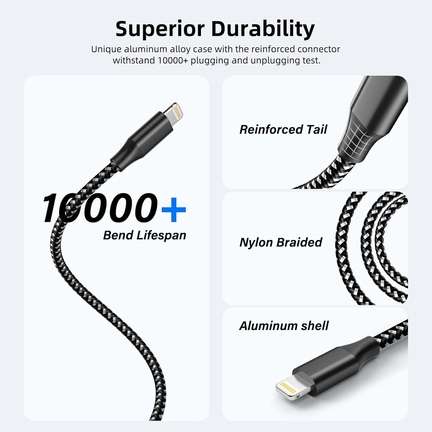 Thumbnail 4 de Apple iPhone Fast Charging Cable 10 ft 3-pack