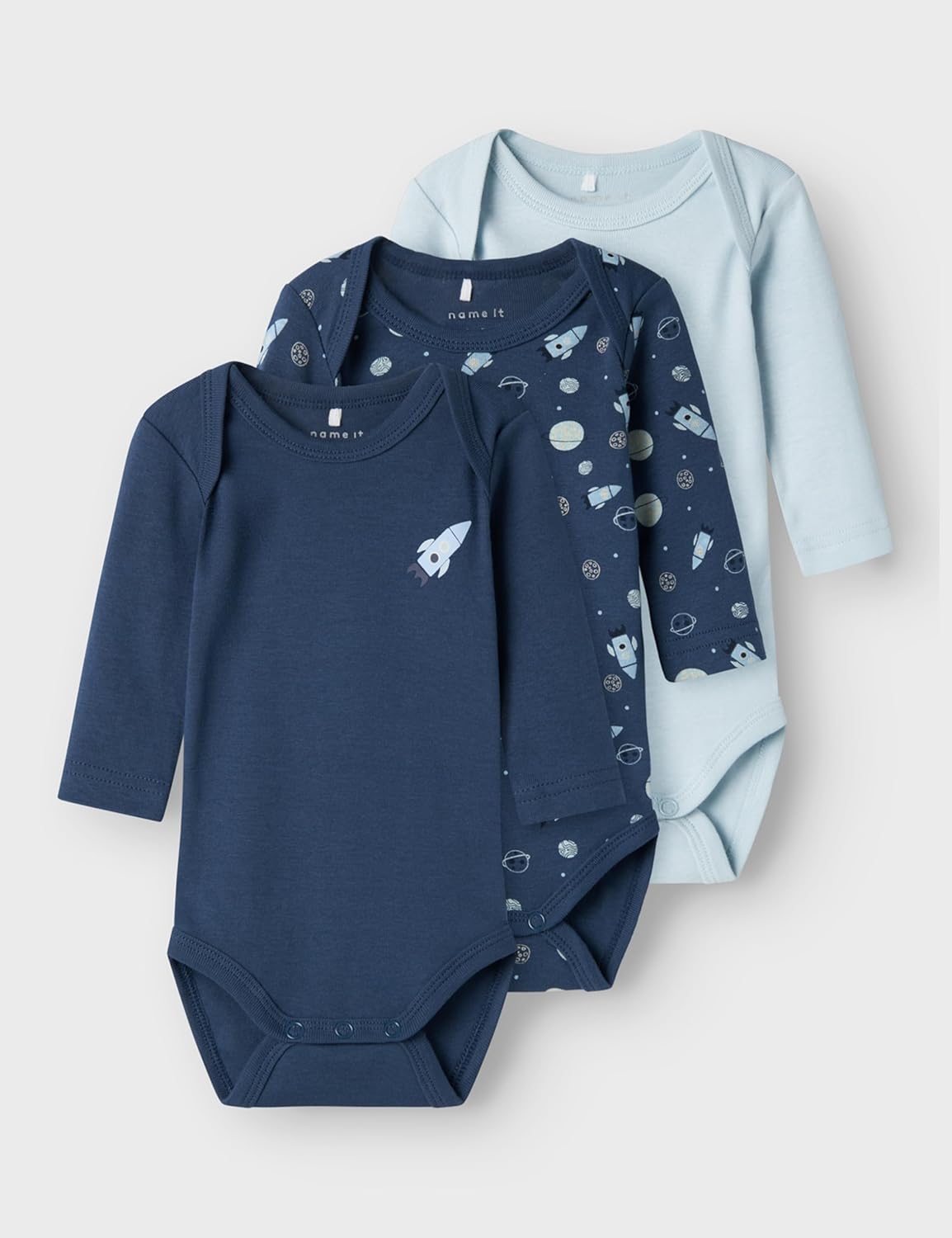 Thumbnail 2 de NAME IT Nbmbody 3p Ls Dark Space – body a maniche lunghe unisex in blu scuro (confezione da 1)