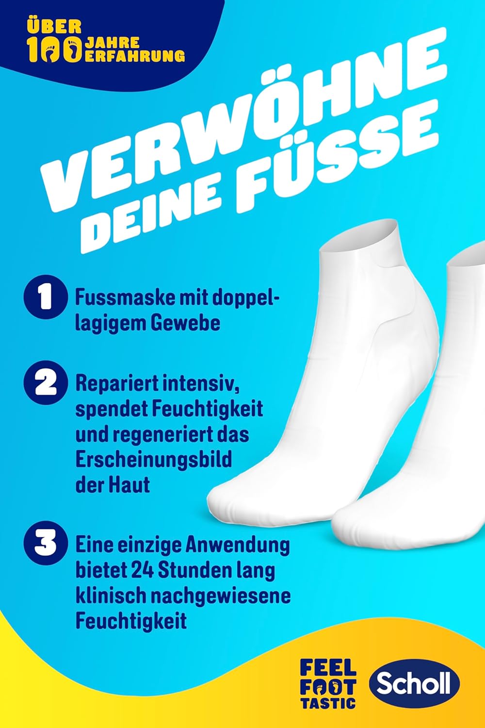 Thumbnail 2 de Scholl Lot de 2 masques hydratants pour les pieds au miel de Manuka – hydratation longue durée