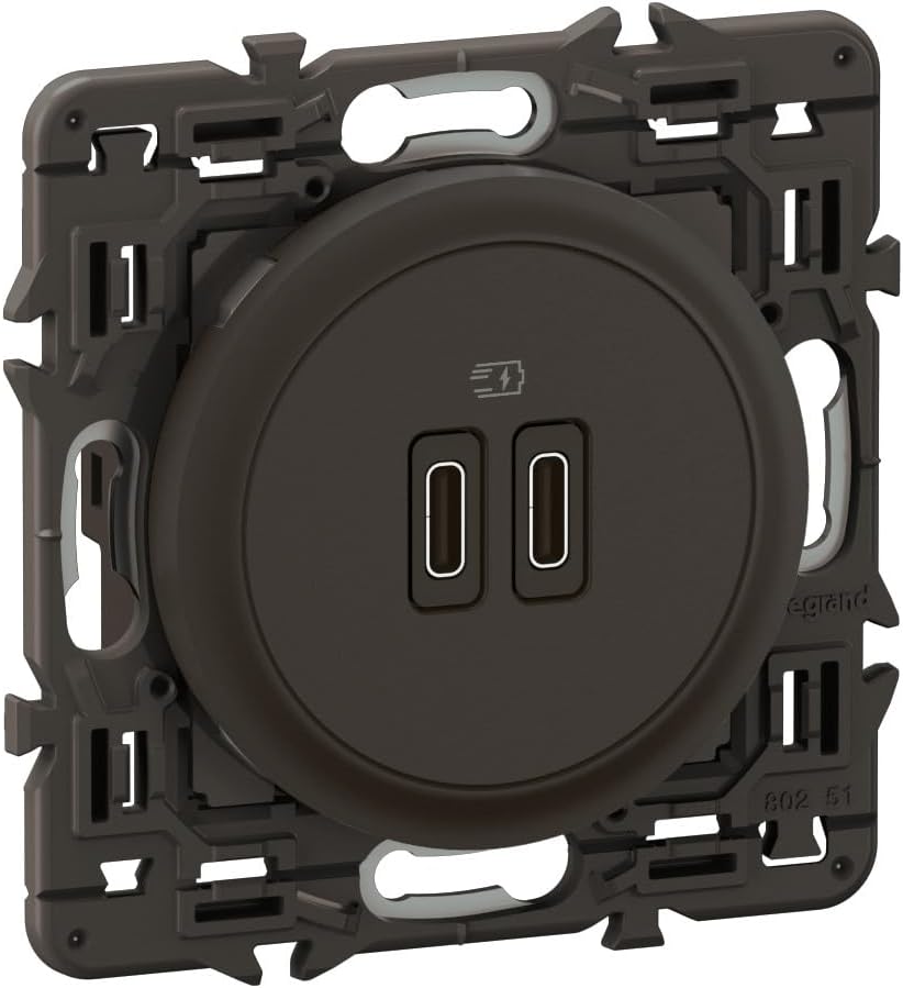 Thumbnail 2 de Legrand Prise USB-C Double Céliane noire (2 ports USB-C, 20W) — prêt à installer