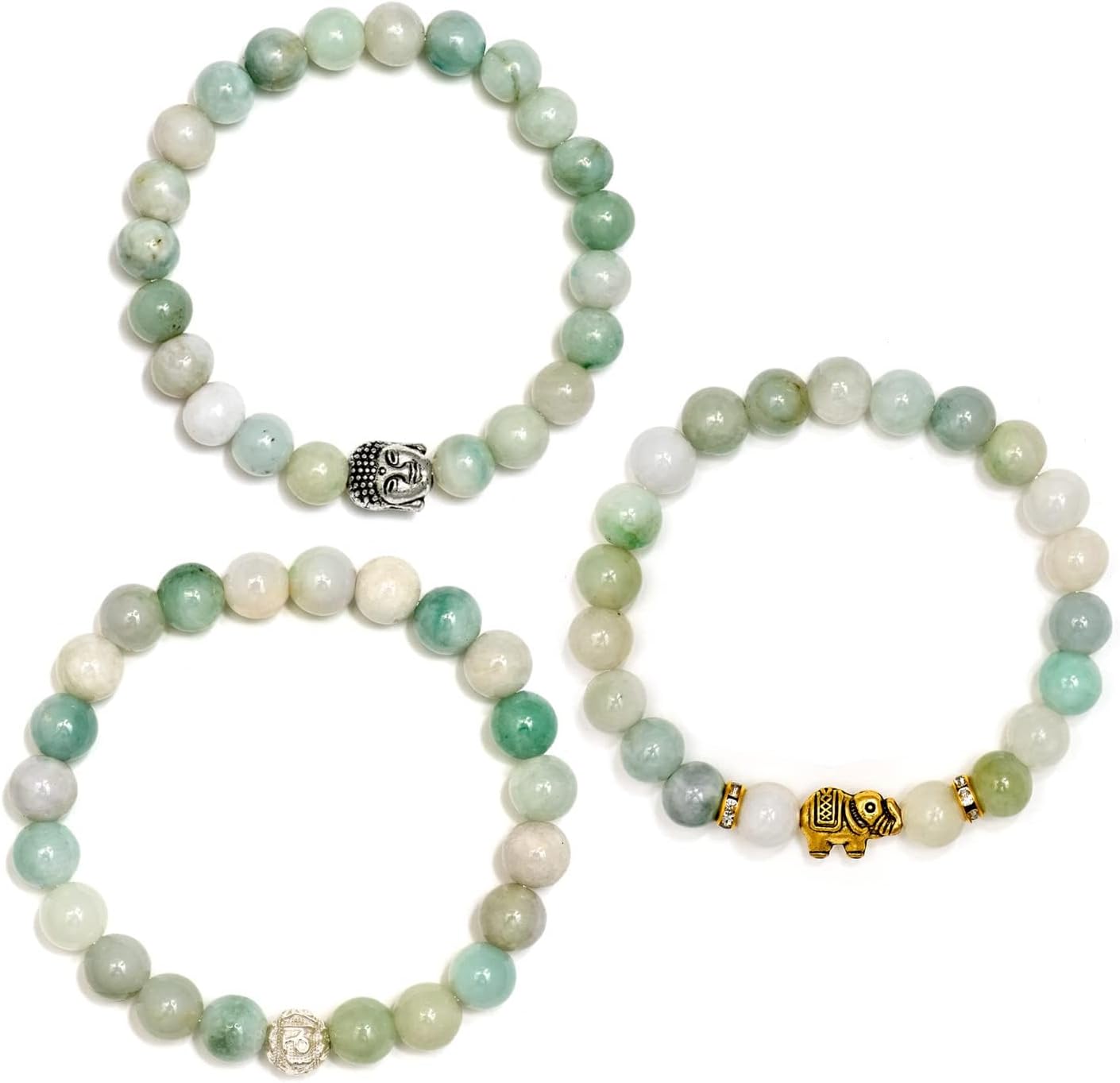 Detalle de Elefant Armband mit echtem Jade – naturgeprüft in Deutschland, Unisex mit Echtheitszertifikat