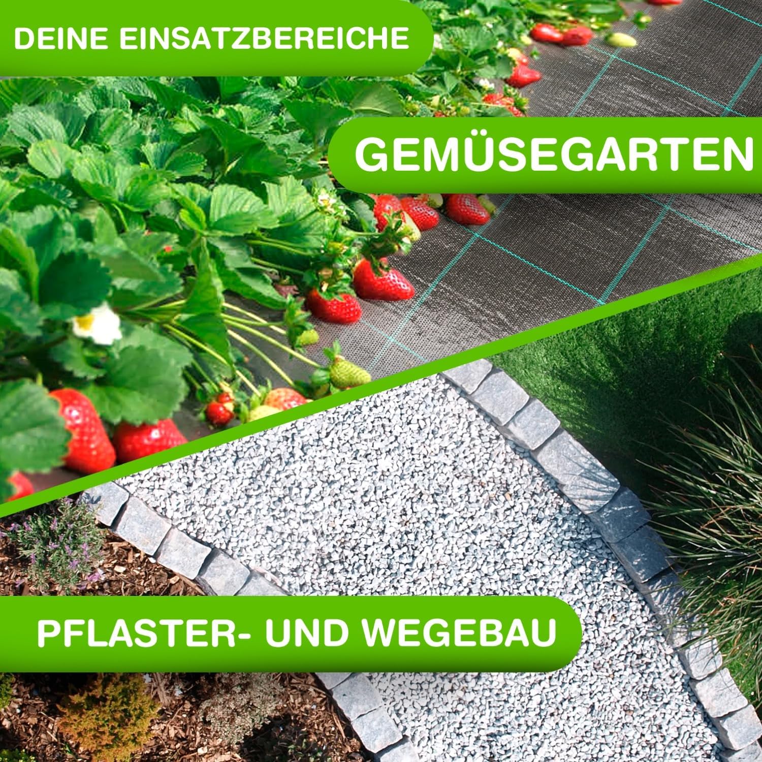 Detalle de LILENO HOME Unkrautvlies 25m² – UV-beständiges Gartenvlies gegen Unkraut, wasser durchlässig, reißfest