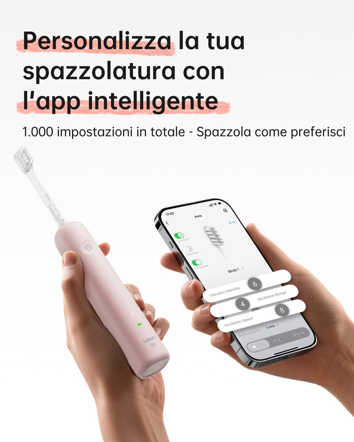 Detalle 2 de Laifen Wave Special spazzolino sonico 26000 vibrazioni