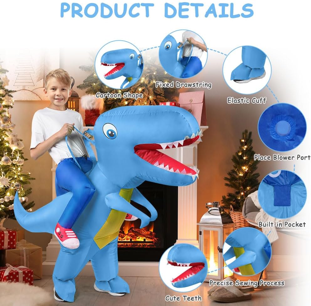 Detalle 2 de AOOWU Dinosaurier Kostüm 90 Sekunden 🎭