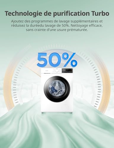 Detalle de COMFEE' Lave-linge CF10EWP07W 10 kg — efficacité A-30% et lavage intelligent
