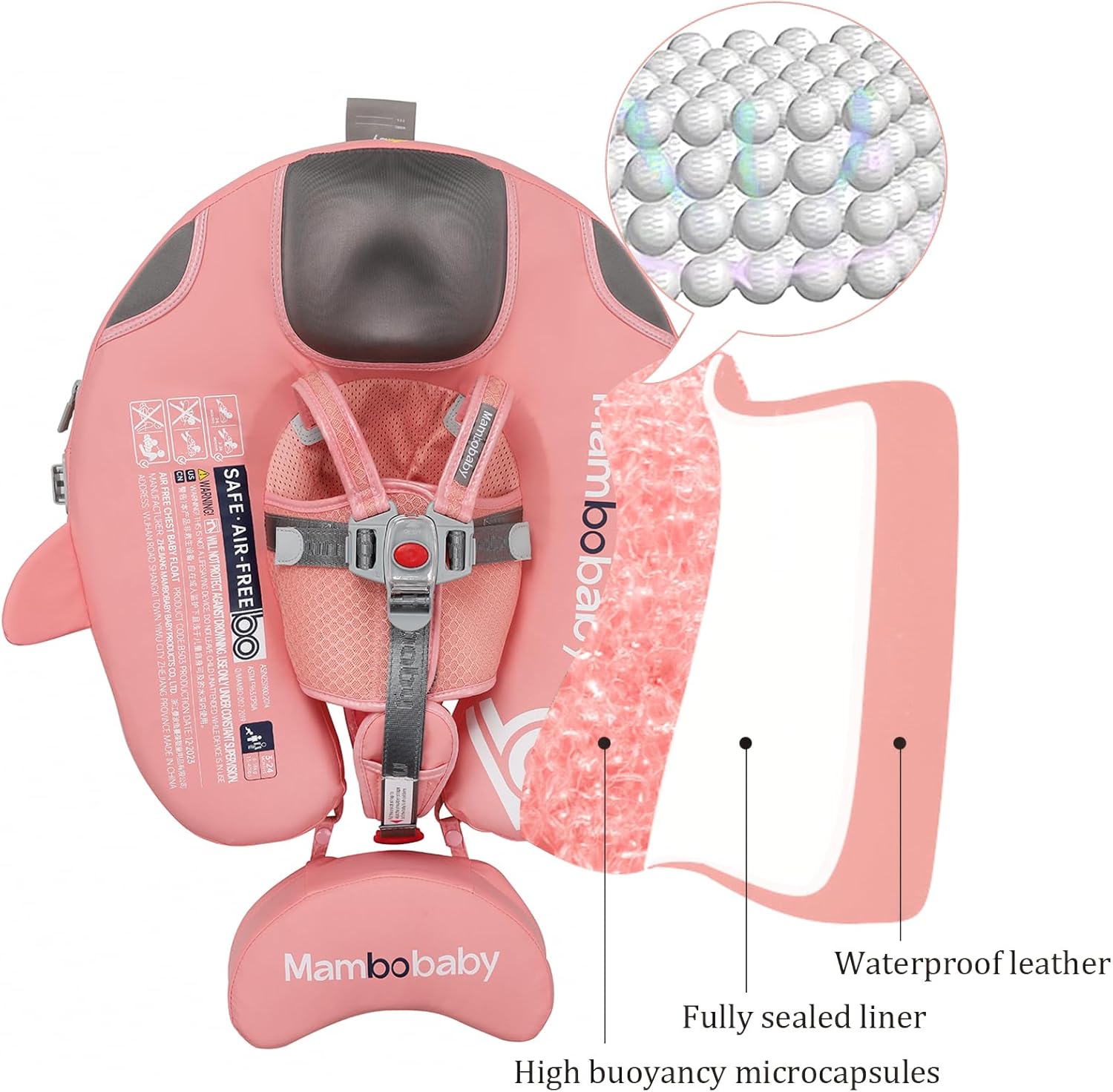 Thumbnail 2 de Luckclubtojoy Mambobaby Non-Inflatable Float with Canopy (UV-Protective) with Safety Buckle