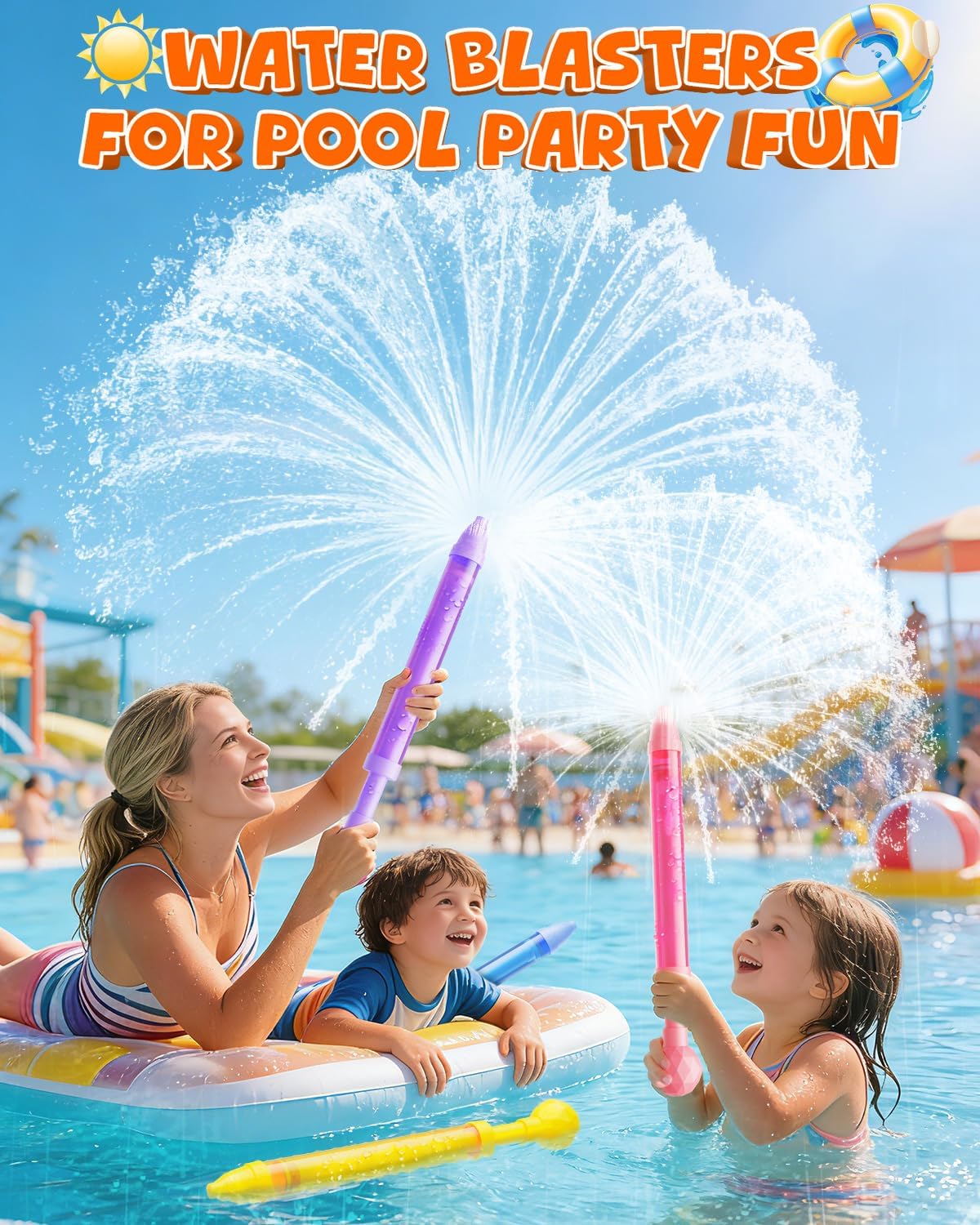 Detalle de 6 Pack Water Gun Wide Spray Water Squirt Gun for Kids and Adults