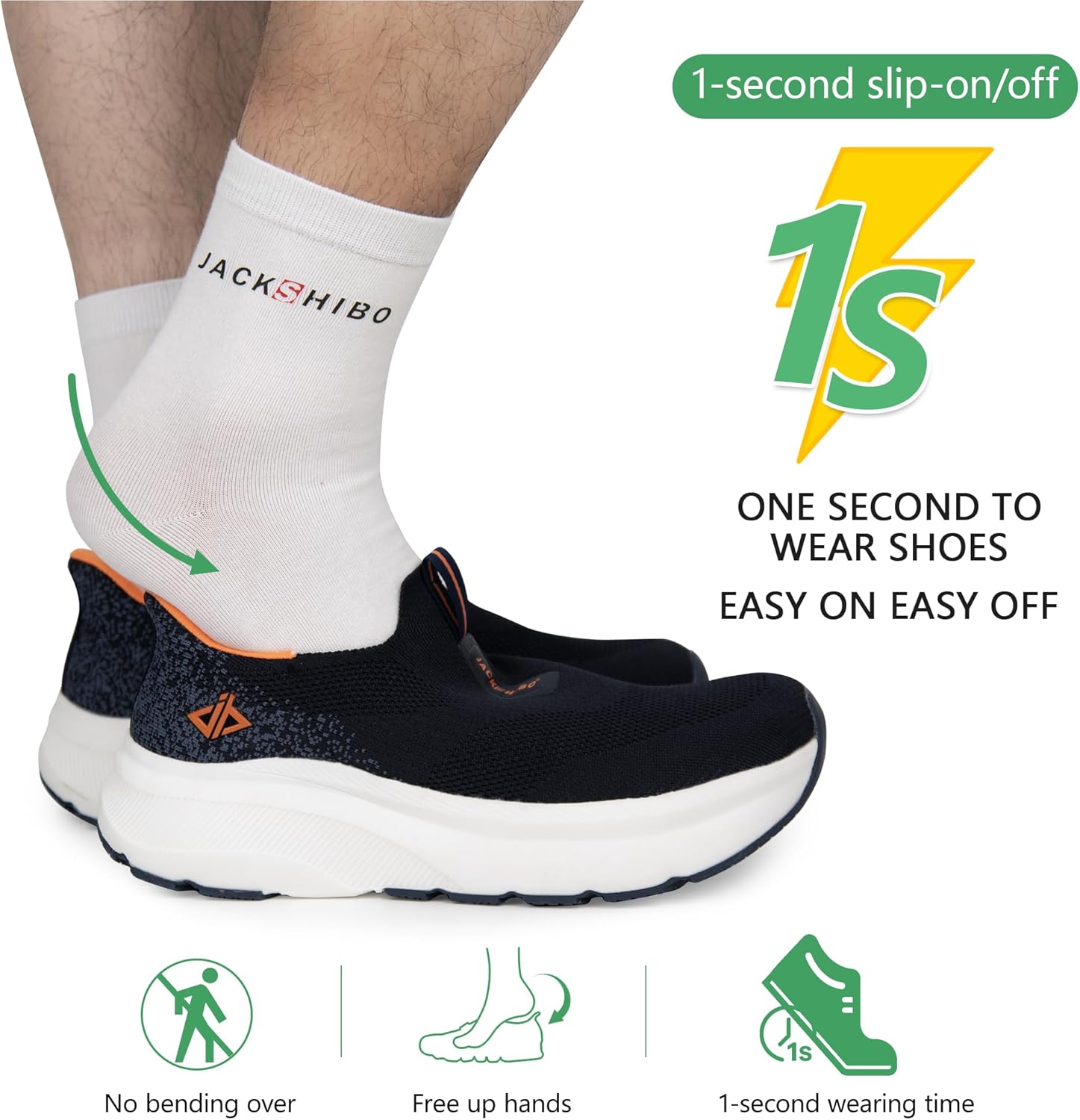 Thumbnail 1 de JACKSHIBO Slip-in Free up Hands Shoes: Wide Toe Box, Arch Support and Cushioned Zero Drop Trainers
