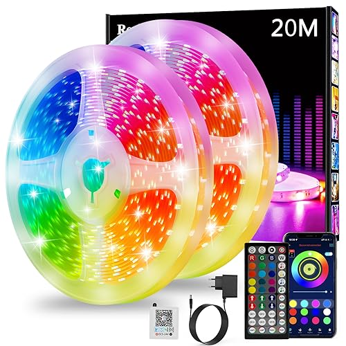 Detalle de Realky Tira LED 20M RGB Bluetooth con Control por App y Modo Música (2x10m)