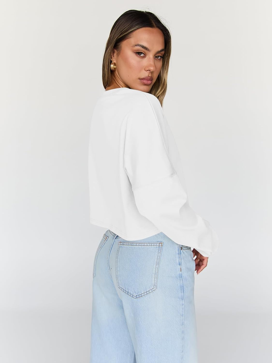 Thumbnail 3 de Trendy Queen Cropped Sweatshirt Oversized Crewneck