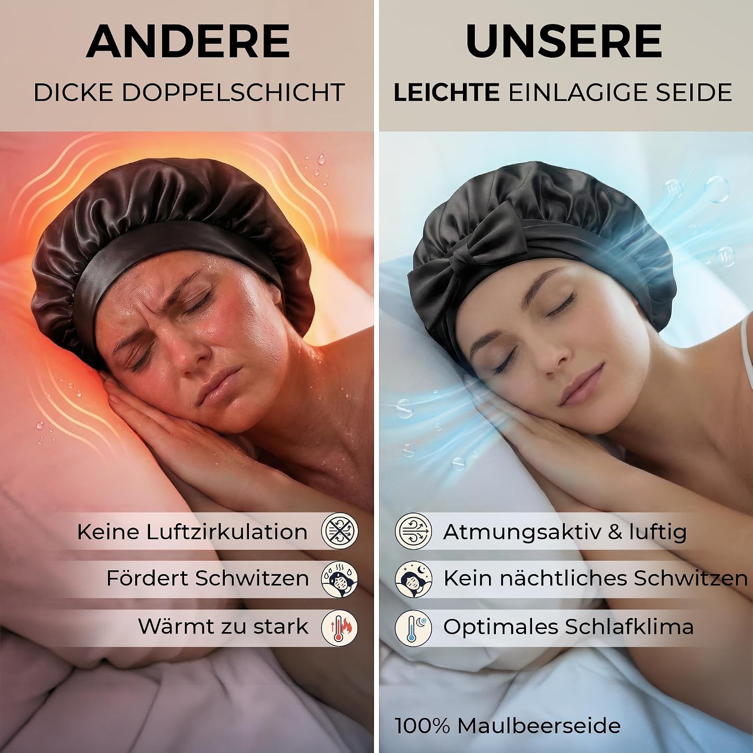 Thumbnail 6 de Seidenhaube 19 Momme Schlafhaube für Nacht