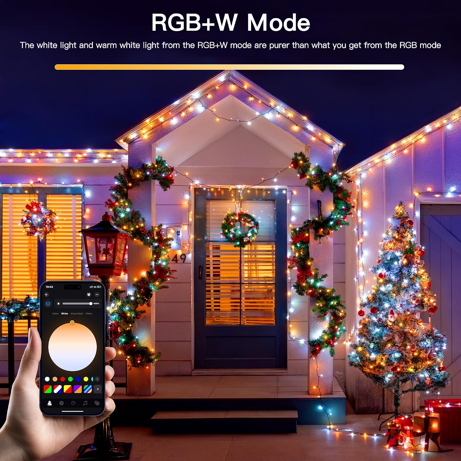 Thumbnail 3 de Ollny Smart RGB+W 20m 200 LED Fairy String Light – Outdoor/Indoor, App & Music Sync