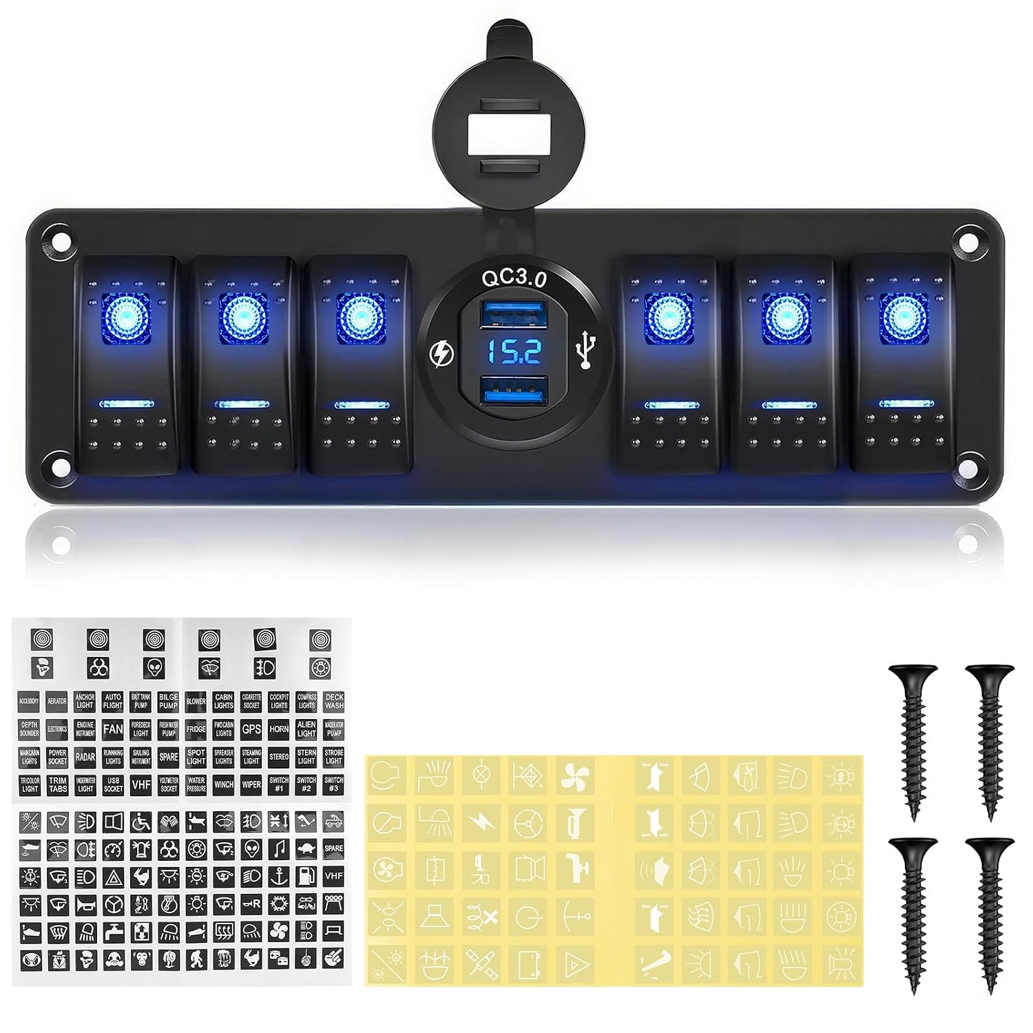 Chelhead 6 Gang Switch Panel 12V