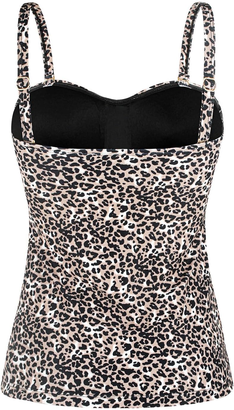 Detalle de Ocean Blues Women’s Twist Bandeau Swimsuit Top with Ruched Tummy Control (tankini top only)