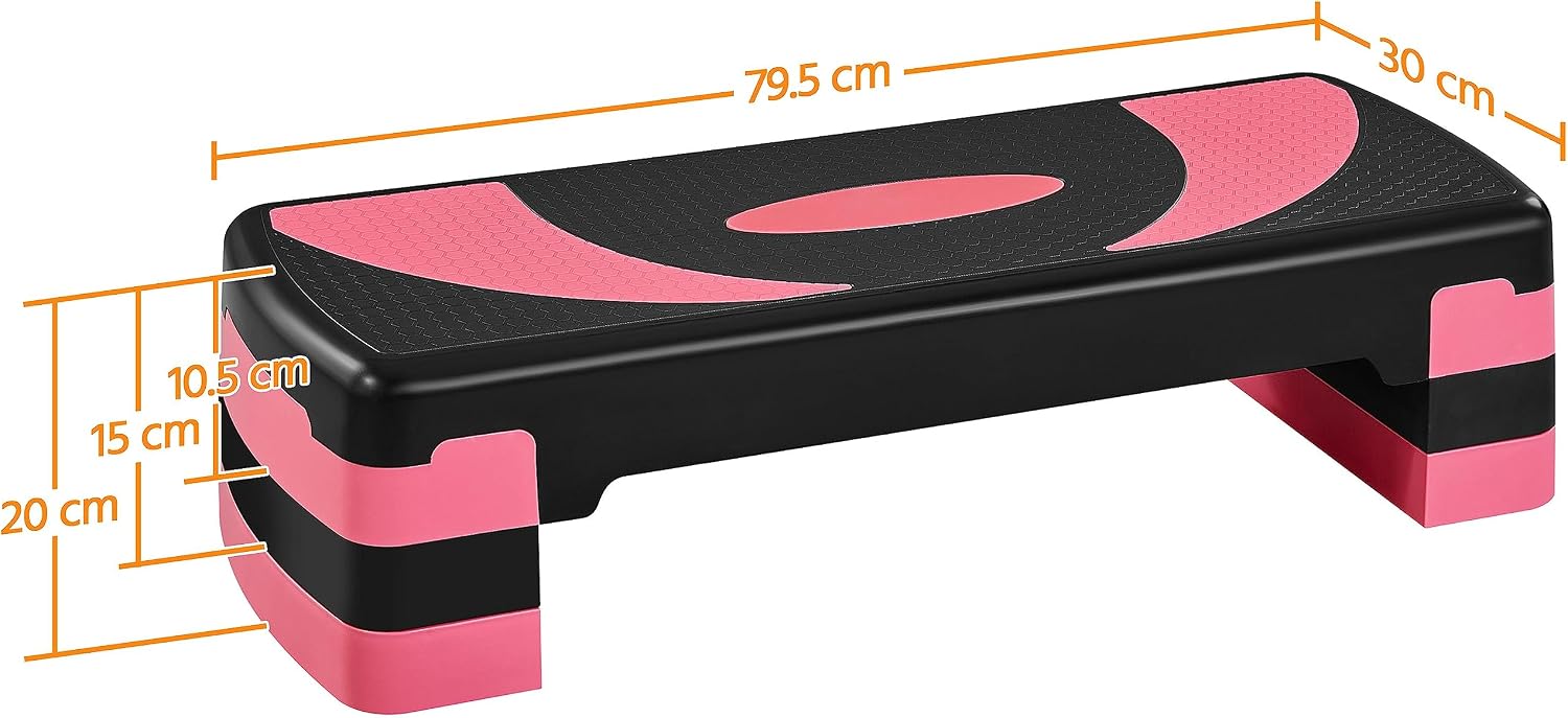 Detalle de Yaheetech Step Aerobica: Piattaforma Regolabile 10,5–20 cm, 79,5 x 30 cm, capacità 250 kg