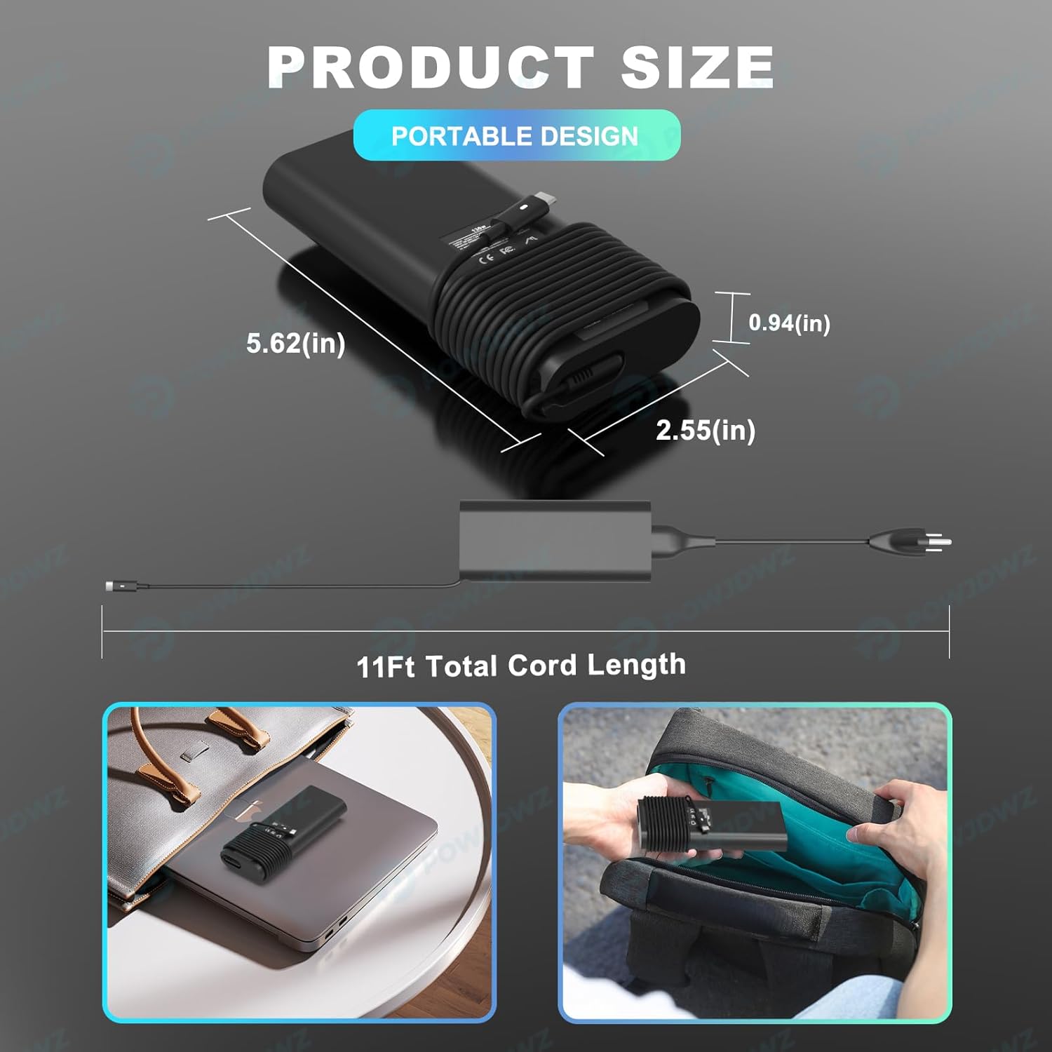 Thumbnail 3 de 130W USB-C Laptop Charger for Dell XPS, Precision, Latitude and More