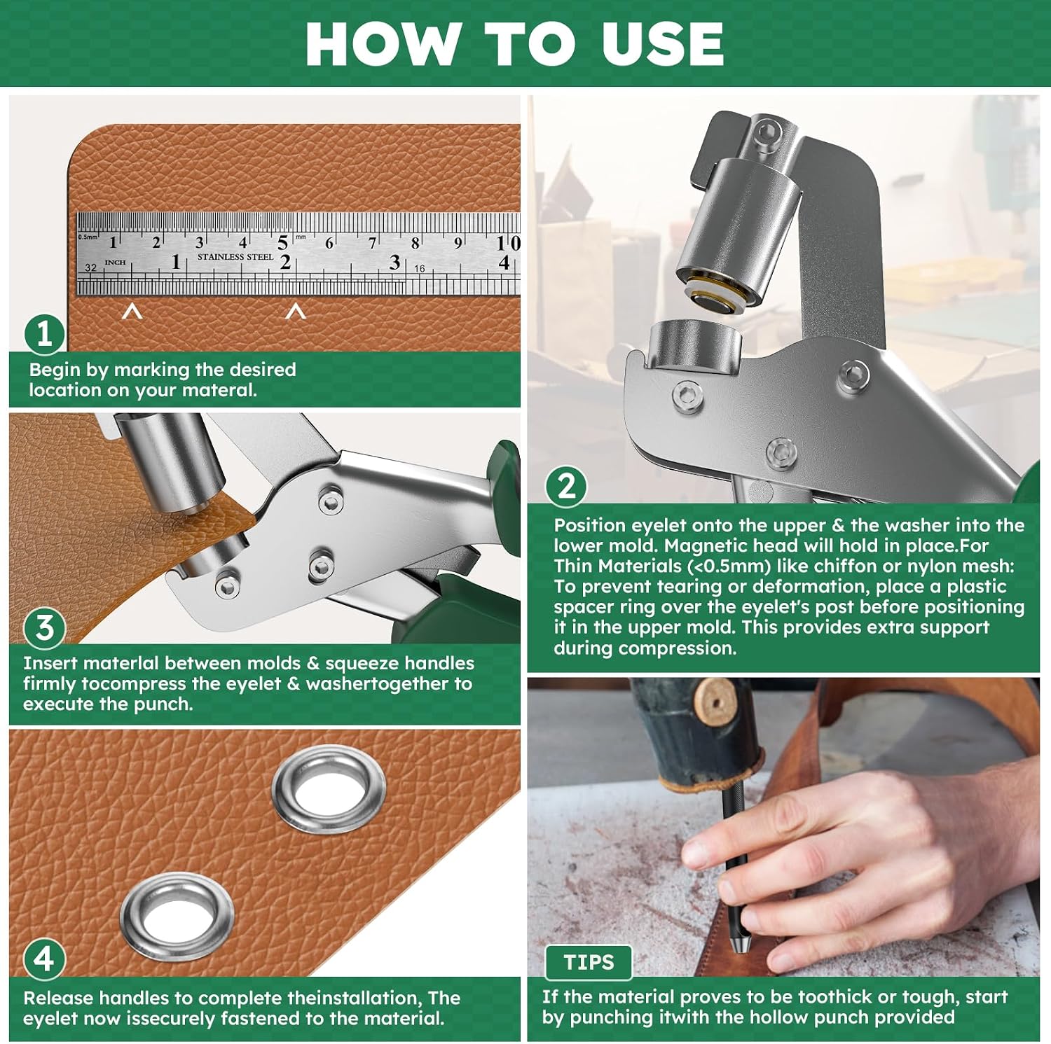 Thumbnail 4 de Tonmifr 10mm Eyelet Punch Kit