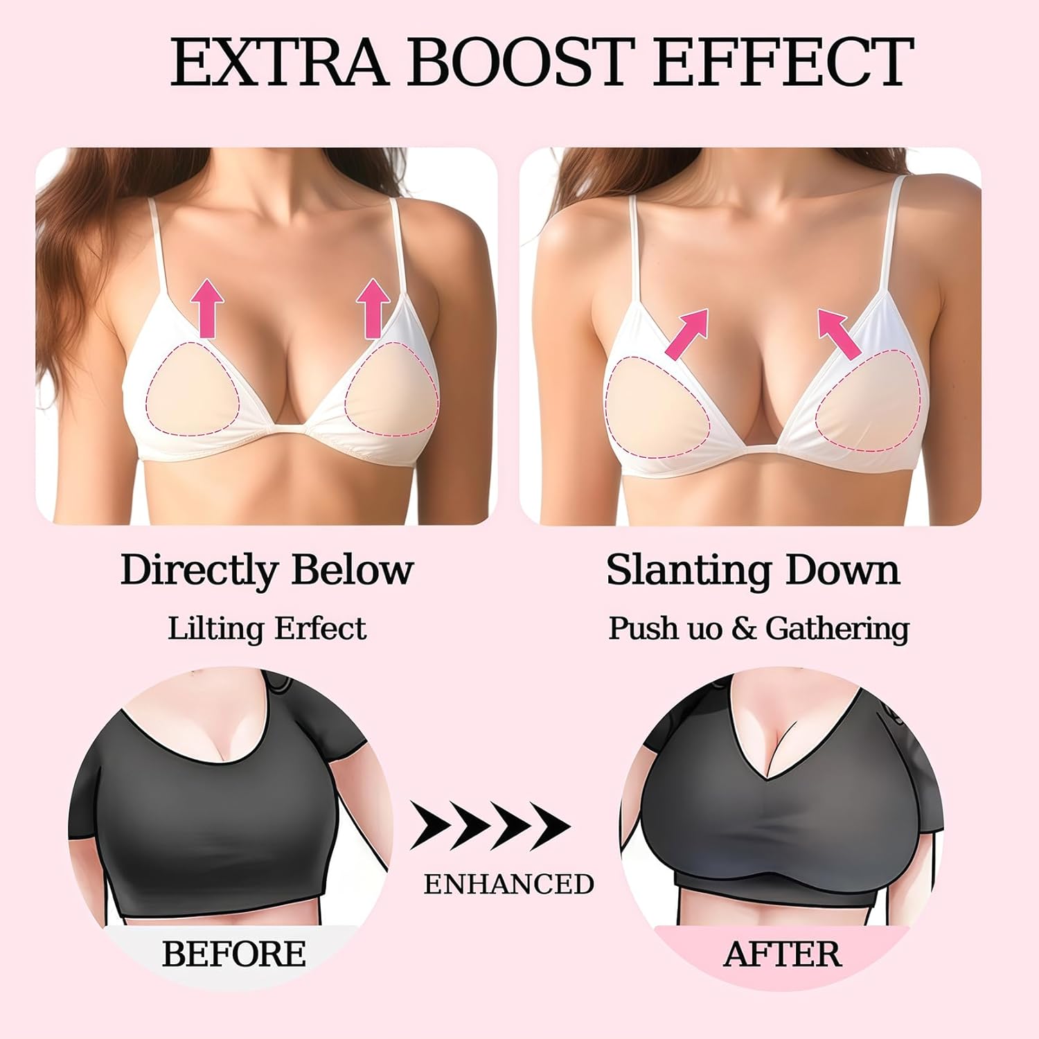 Detalle de Curlady Sticky Bra: Double-Sided Self-Adhesive Inserts for Invisible Push-Up Lift