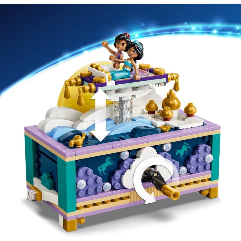 Detalle de LEGO Disney Princess Cofre de Joyas de Jasmine 43295 — 458 piezas, juego de colección y ahorro de tesoros