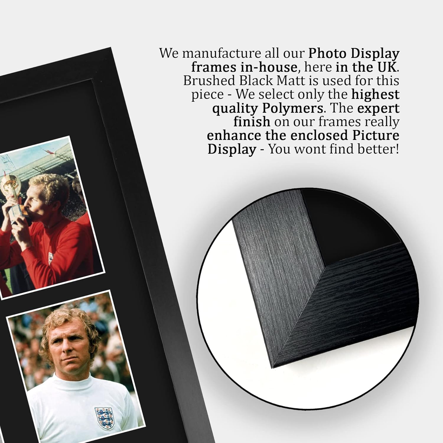 Thumbnail 5 de HWC Trading A3 Bobby Moore England framed autograph-style print (330x445mm) – gift-ready football memorabilia