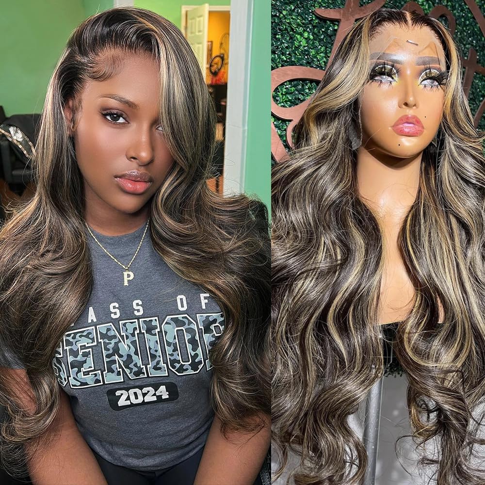 Thumbnail 6 de Sunelk Honey Blonde Ombre Lace Front Wig (Human Hair, 13x6 HD Lace, 200% Density, Body Wave)