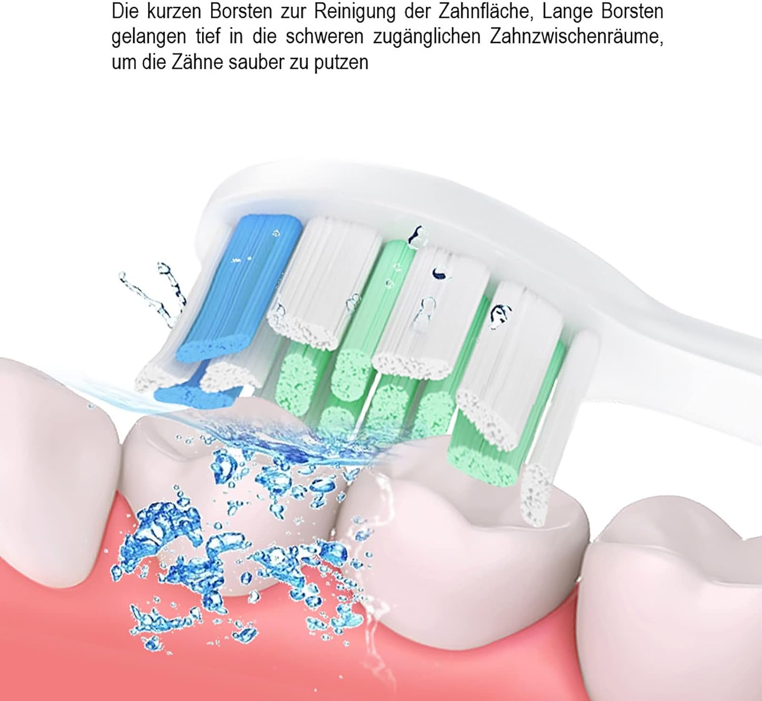 Detalle 2 de 8 Ersatzbürstenköpfe (4 schwarz, 4 weiß) für Philips Sonicare – kompatibel mit vielen Snap-on Handstücken