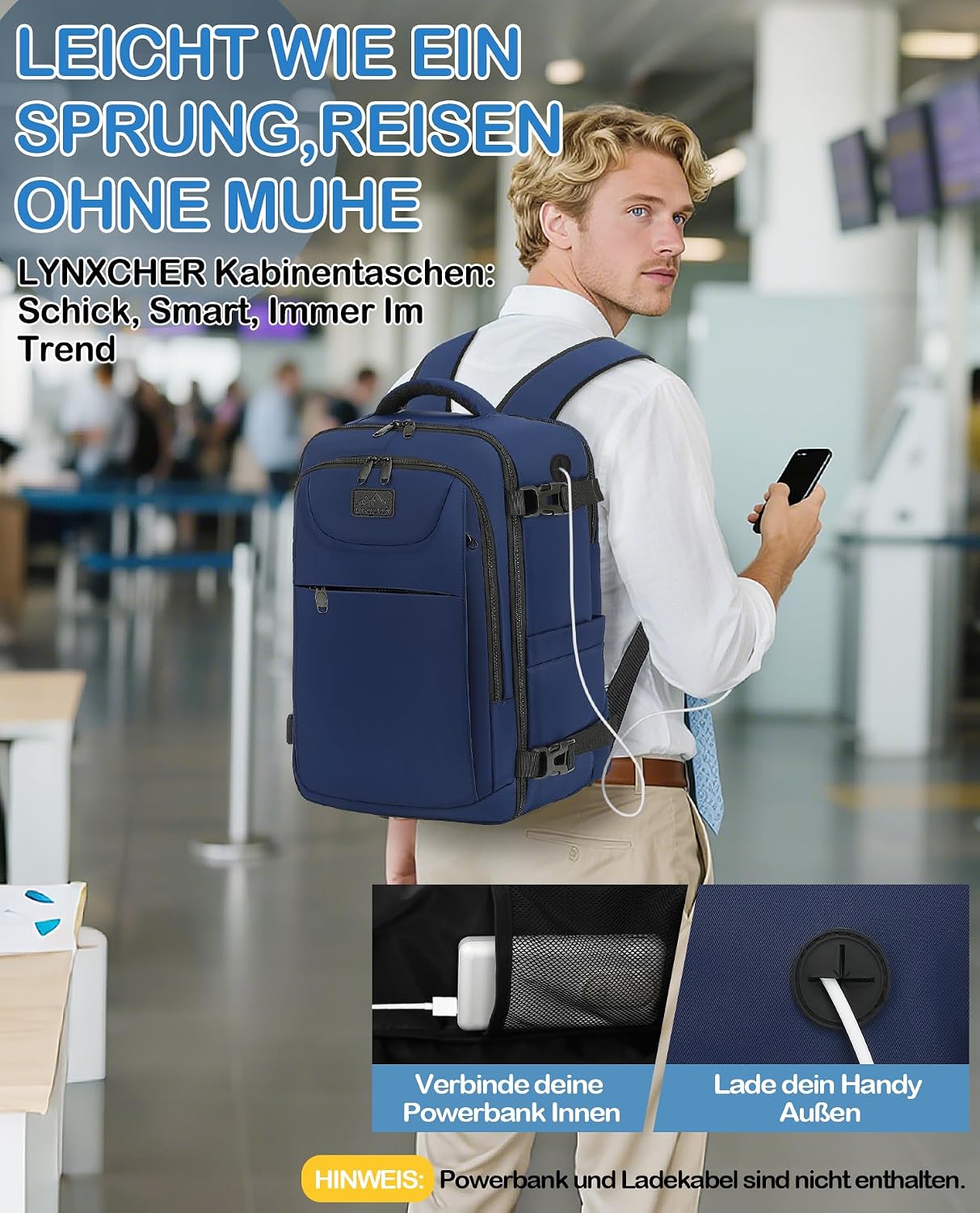 Detalle 2 de LYNXCHER Handgepäck Rucksack 40x20x25